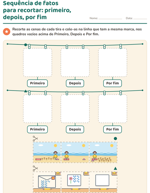 Pré-visualização da ficha de Sequência de fatos para Educação infantil (pré-escola, 5-7 anos)