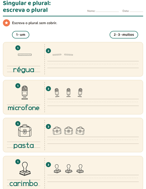 Pré-visualização da ficha de Singular e plural com Sala de aula (P&B) para Educação infantil (pré-escola, 5-7 anos)