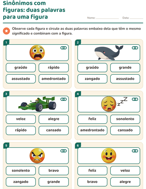 Sinônimos com figuras: duas palavras para uma figura