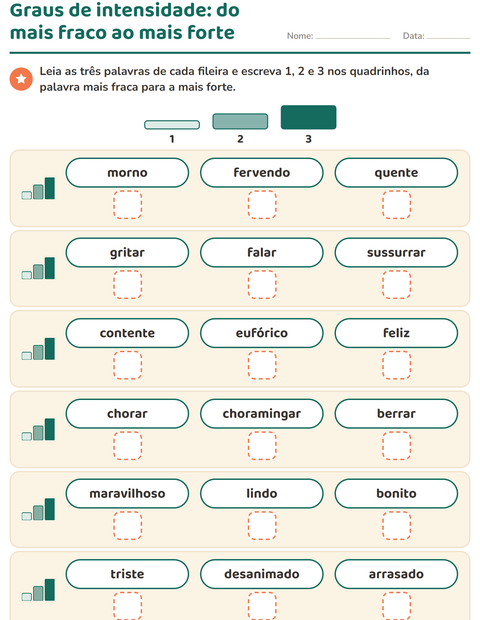 Pré-visualização da ficha de Sinônimos para 1º ano do ensino fundamental