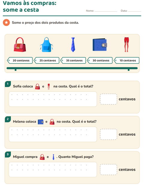 Pré-visualização da ficha de Sistema monetário com Acessórios para 2º ano do ensino fundamental