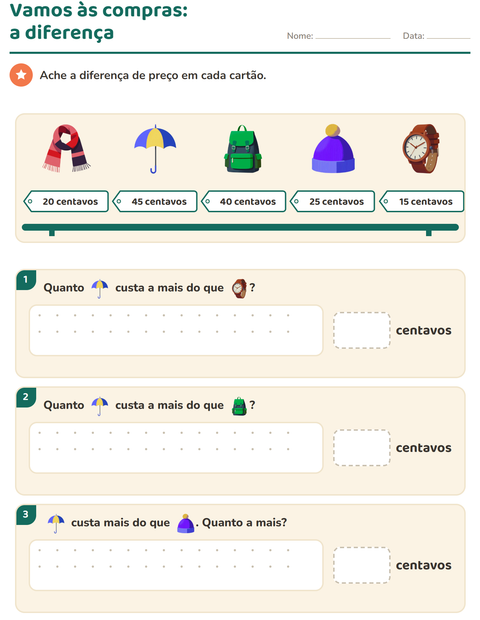 Pré-visualização da ficha de Sistema monetário com Acessórios para 2º ano do ensino fundamental