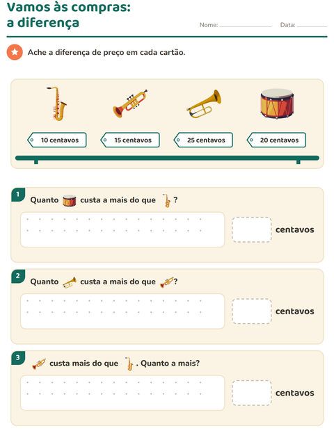Pré-visualização da ficha de Sistema monetário com Música para 2º ano do ensino fundamental