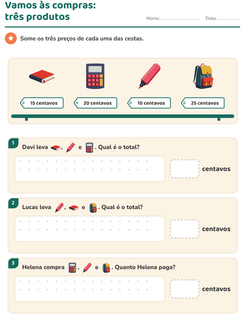 Pré-visualização da ficha de Sistema monetário com Sala de aula para 2º ano do ensino fundamental