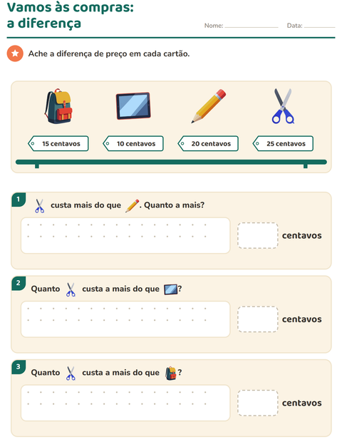 Pré-visualização da ficha de Sistema monetário com Sala de aula para 2º ano do ensino fundamental