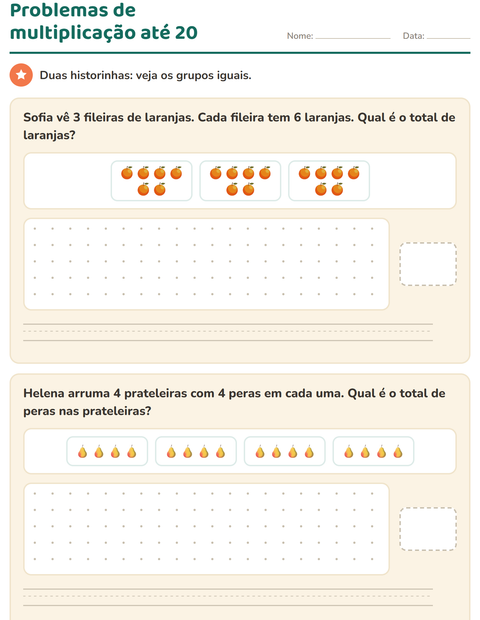 Pré-visualização da ficha de Situações problema com Frutas para 3º ano do ensino fundamental