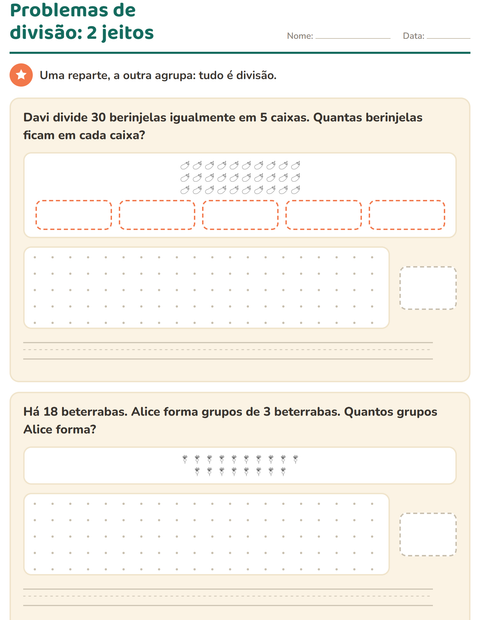 Pré-visualização da ficha de Situações problema com Vegetais PB para 3º ano do ensino fundamental