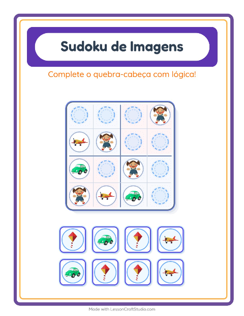 Sudoku ilustrado (difícil) – Coisas que voam