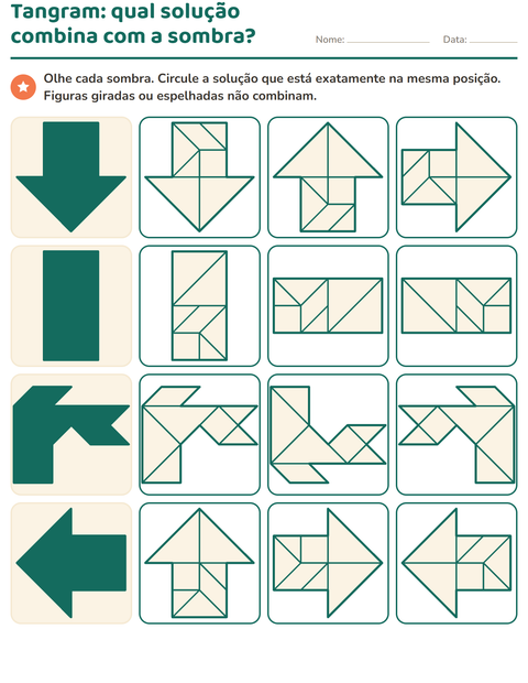 Pré-visualização da ficha de Tangram para 2º ano do ensino fundamental