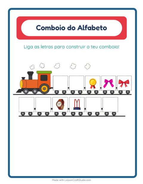 Pré-visualização da ficha de Trem Do Alfabeto com Acessórios para Educação infantil (creche, 3-5 anos)