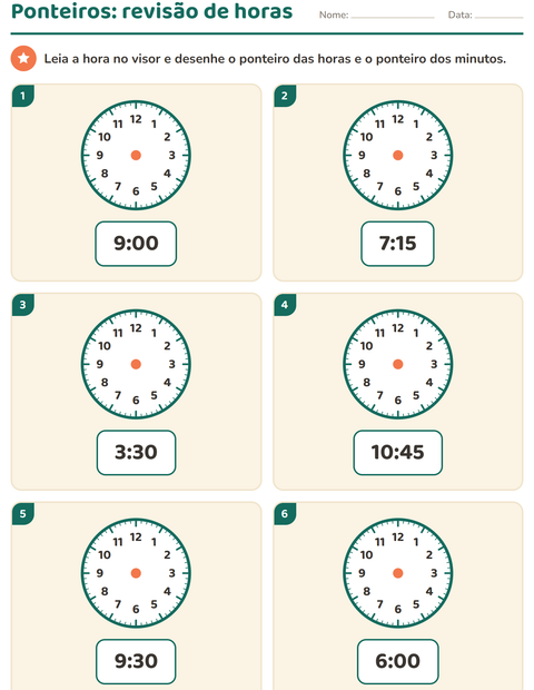 Prévia: Revisão de horas no relógio: todos os casos misturados