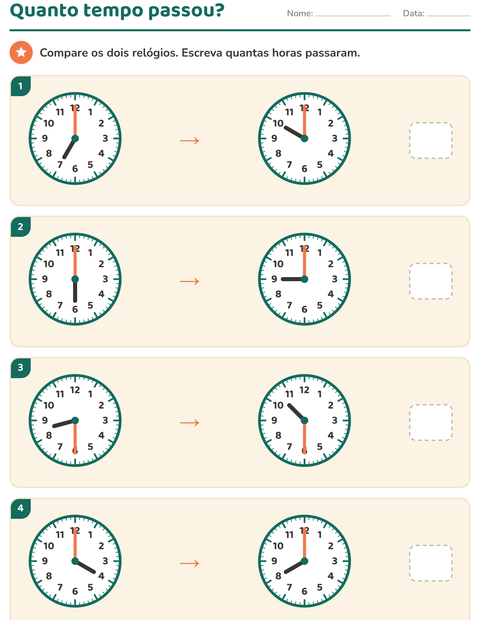 Leitura de horas no 3º ano: minuto a minuto e tempo decorrido — 3