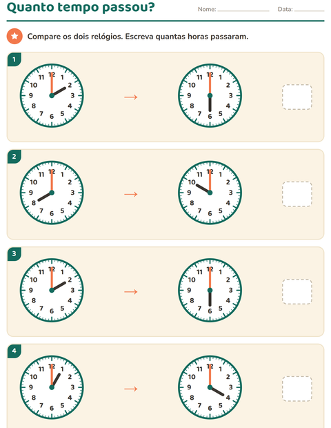 Leitura de horas no 3º ano: minuto a minuto e tempo decorrido — 5