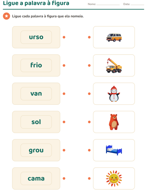 Pré-visualização da ficha de Vocabulário com figuras para Educação infantil (pré-escola, 5-7 anos)