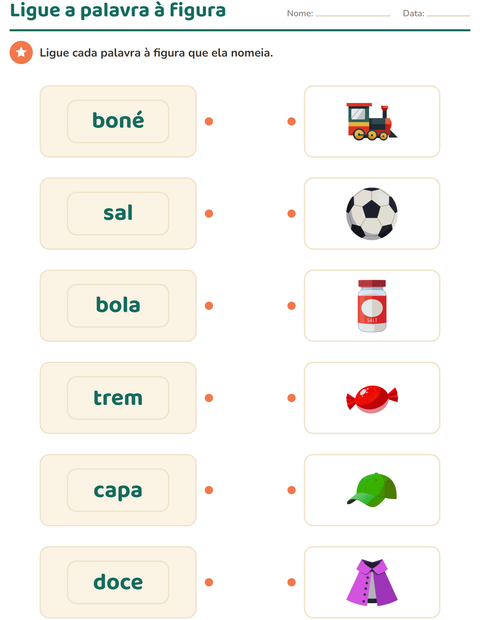 Pré-visualização da ficha de Vocabulário com figuras para Educação infantil (pré-escola, 5-7 anos)