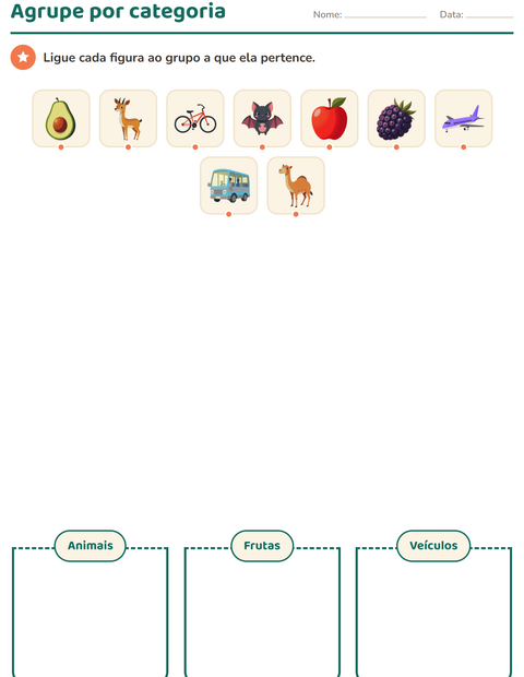 Pré-visualização da ficha de Vocabulário com figuras para Educação infantil (pré-escola, 5-7 anos)