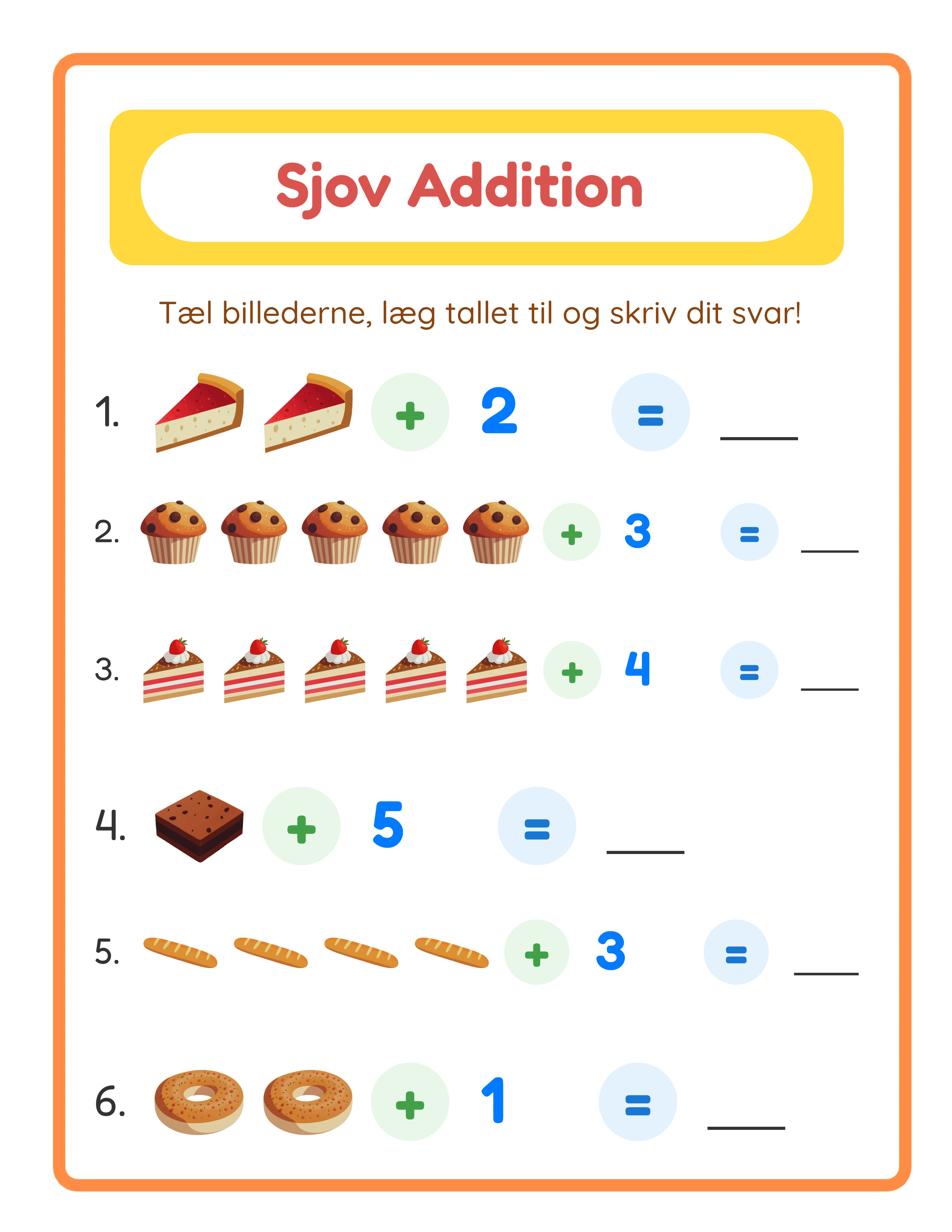 Addition-arbejdsark — sample 2