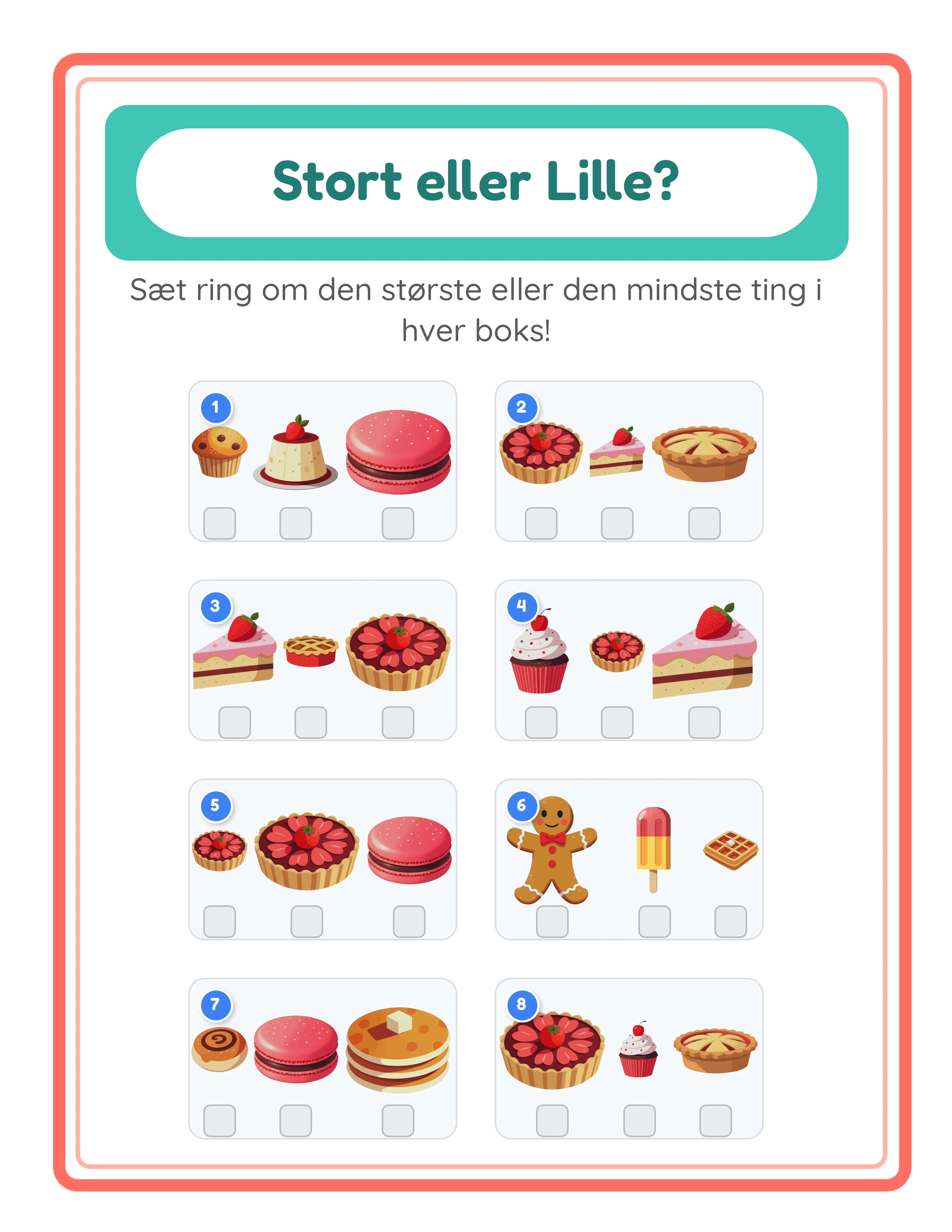 Big & Small-arbejdsark — avanceret niveau