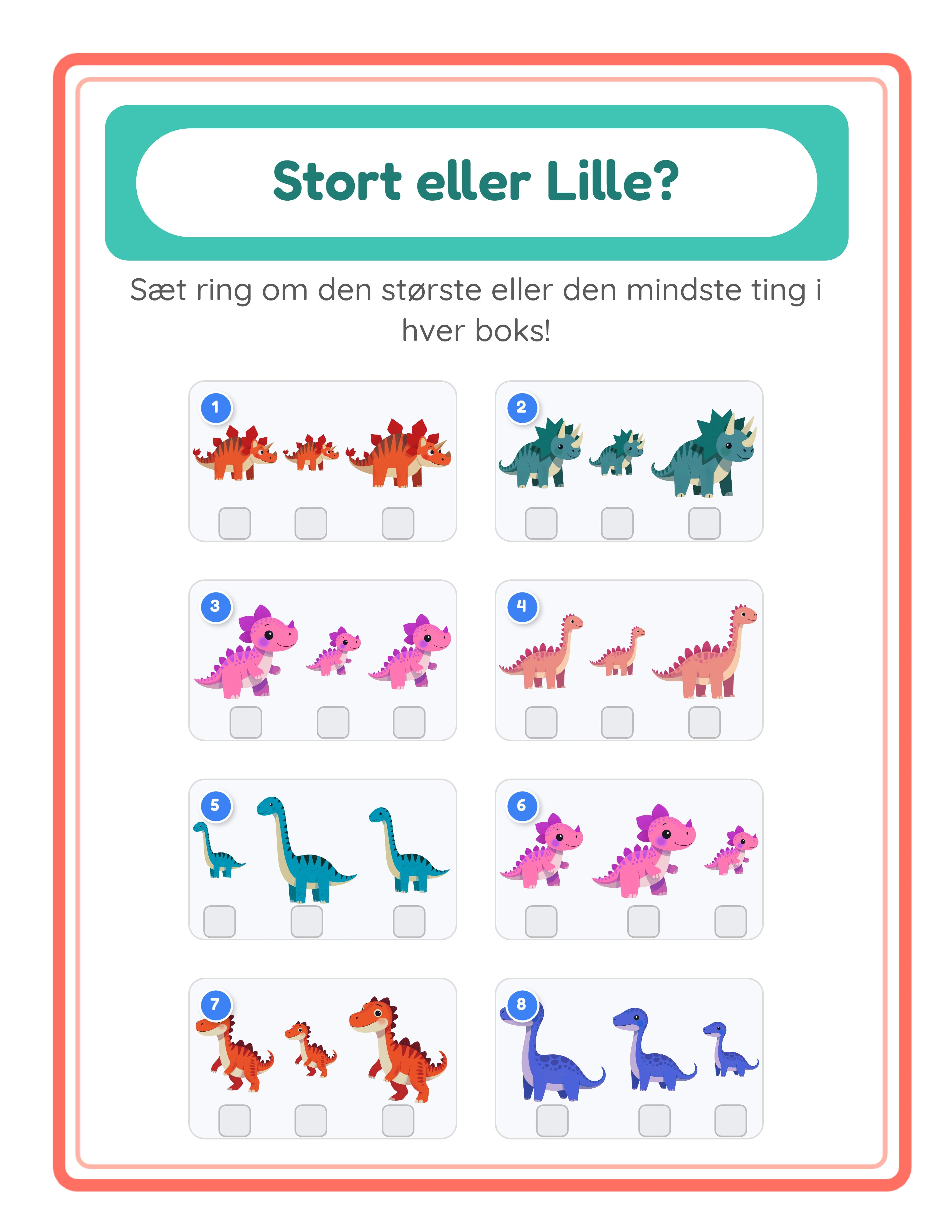 Stor & Lille professionelt arbejdsark