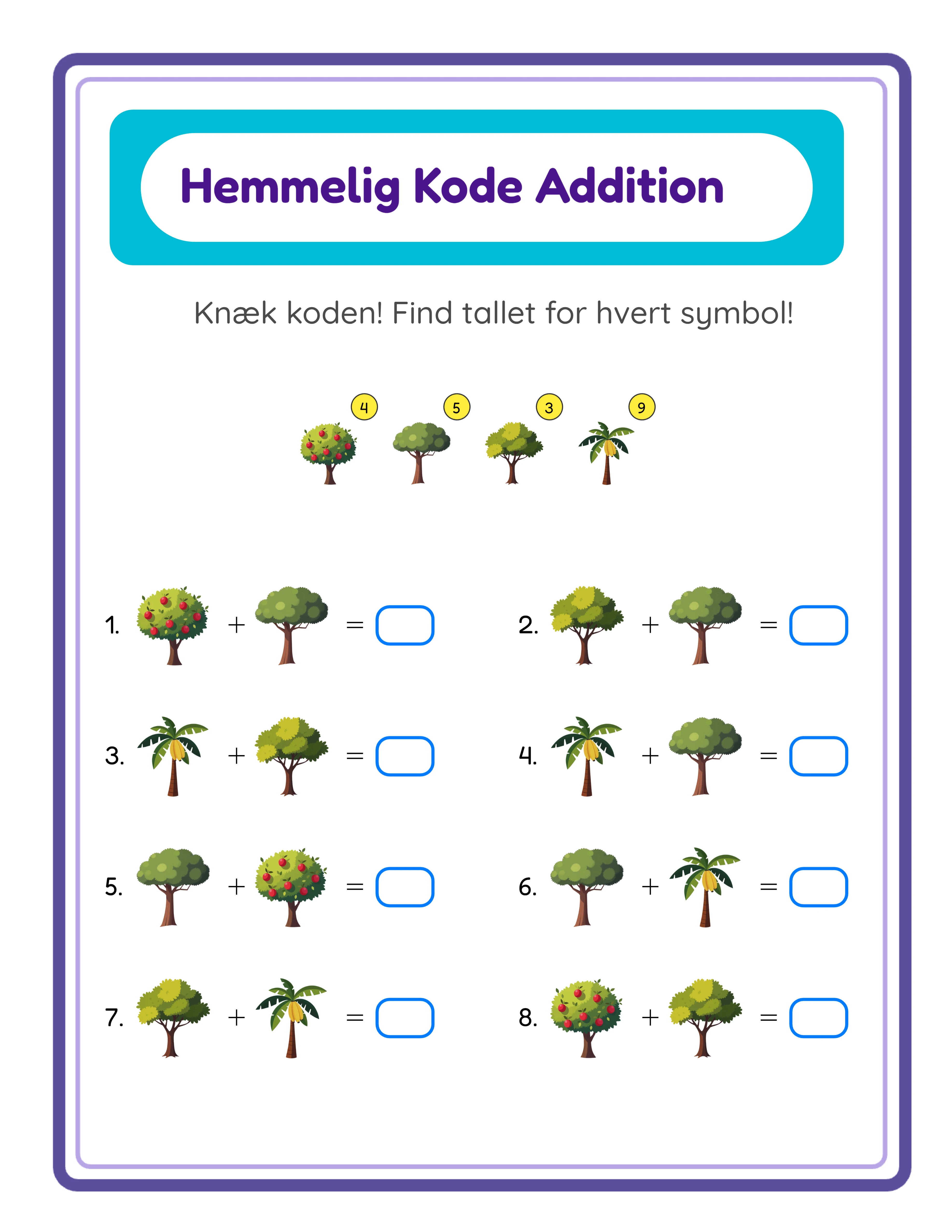 Code Addition-arbejdsark — sample 3