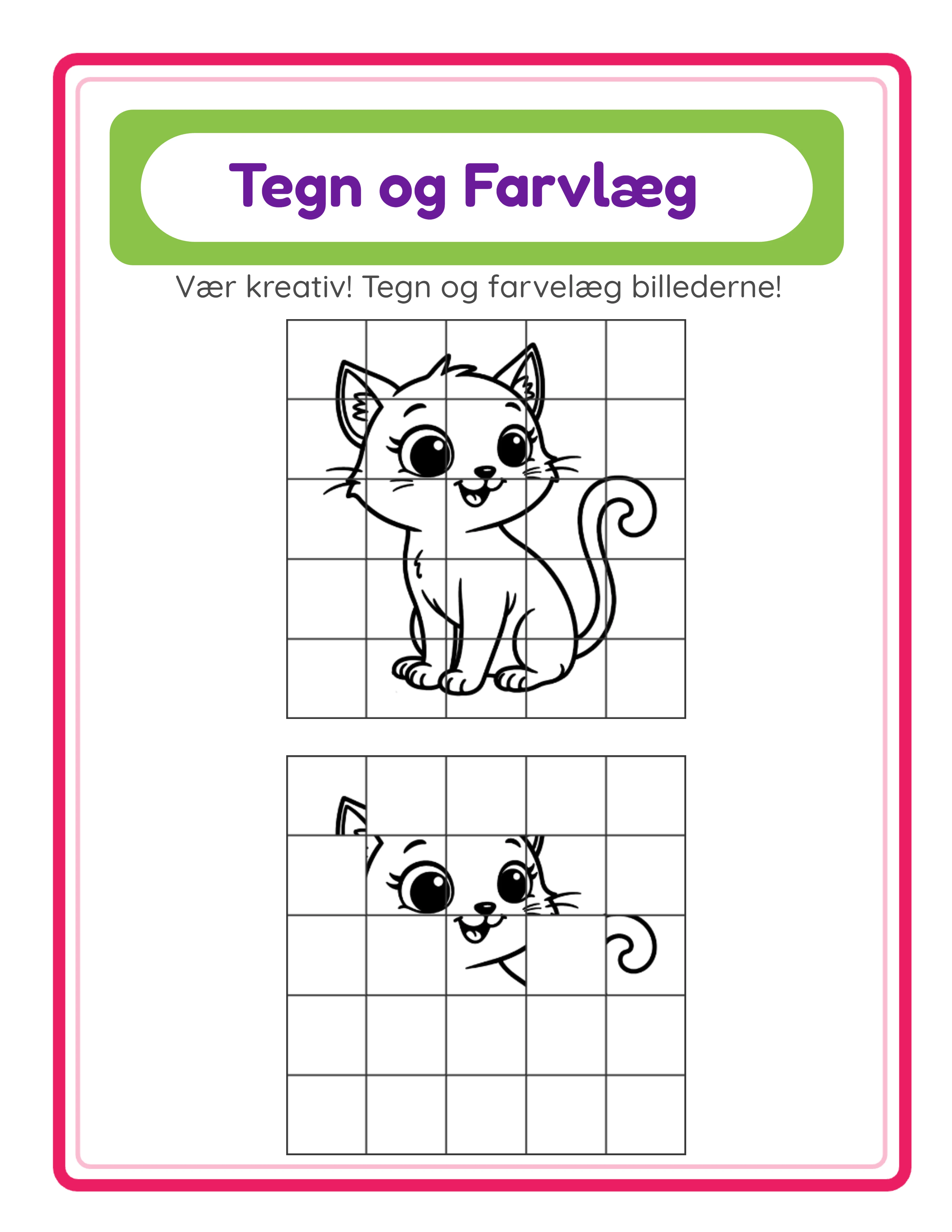 Draw & Color-arbejdsark — avanceret niveau