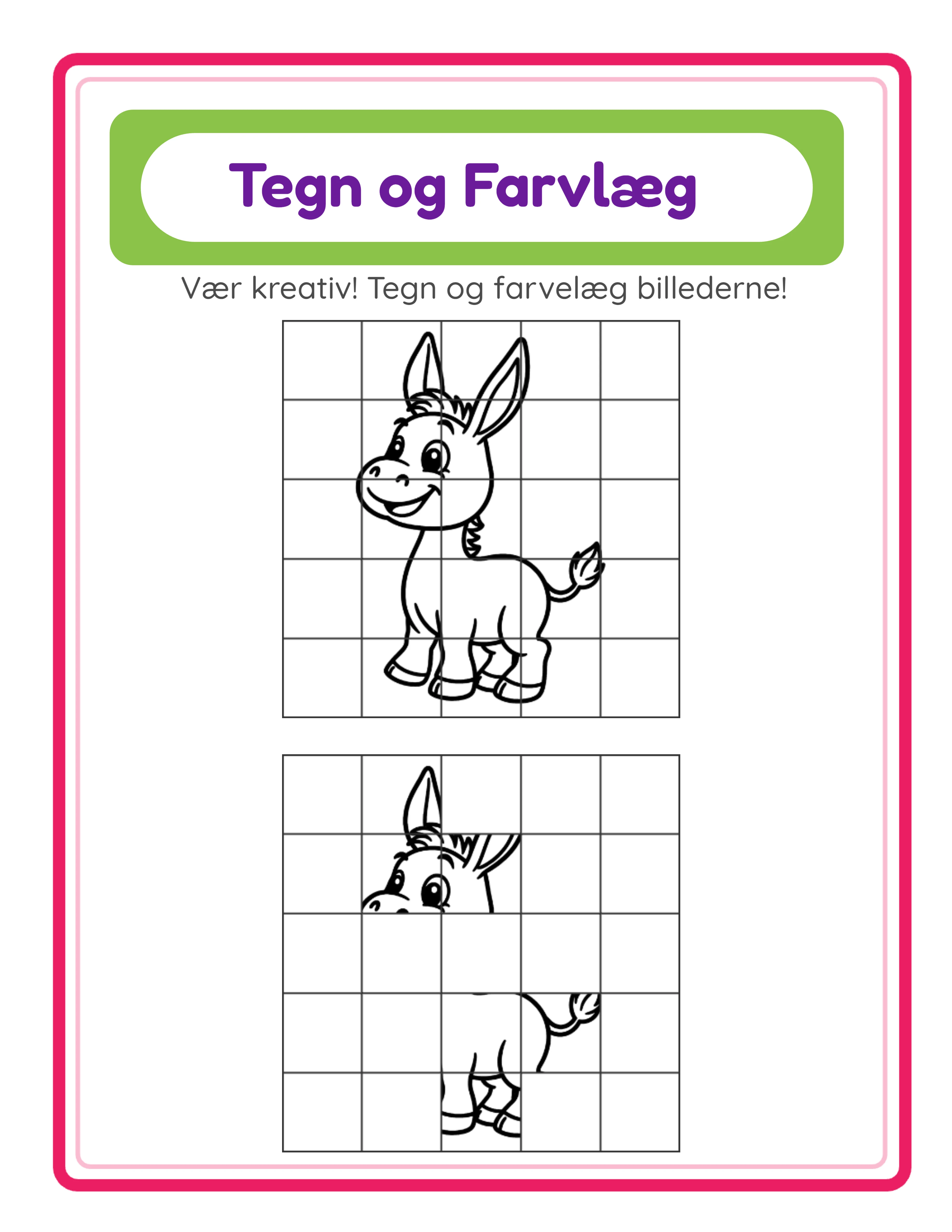 Tegn & Farvlæg arbejdsark eksempel 2