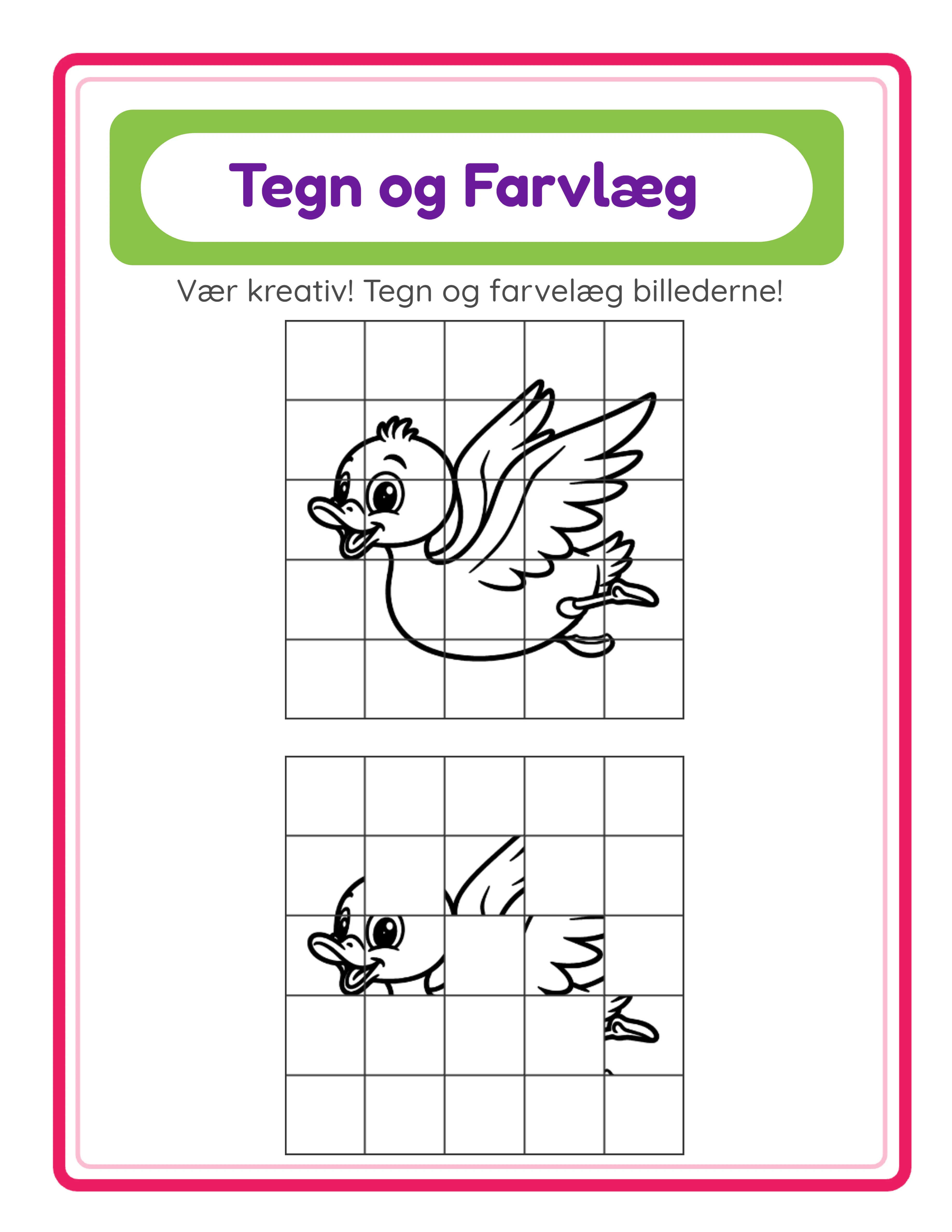 Tegn & Farvlæg arbejdsark eksempel 3