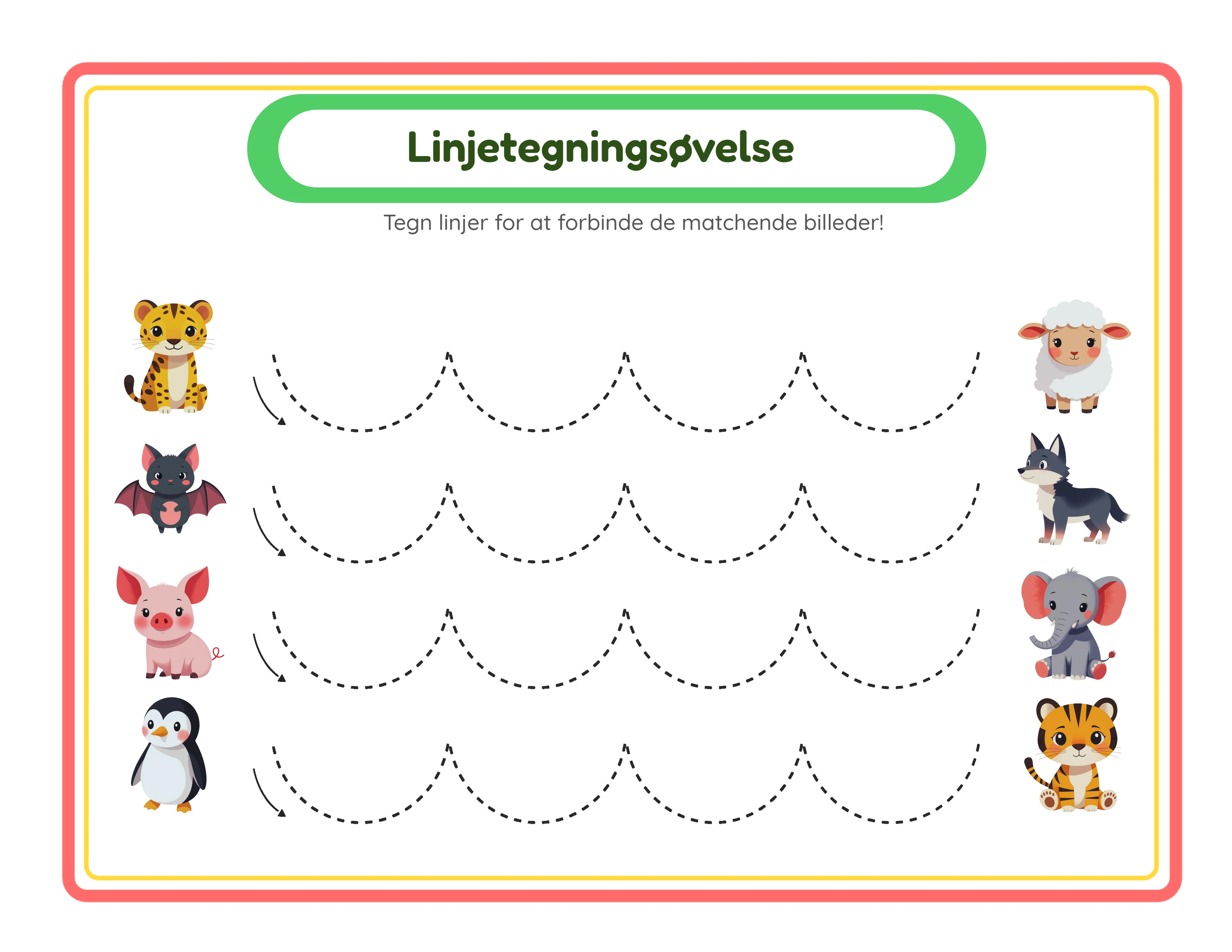 Drawing Lines-arbejdsark — theme 7