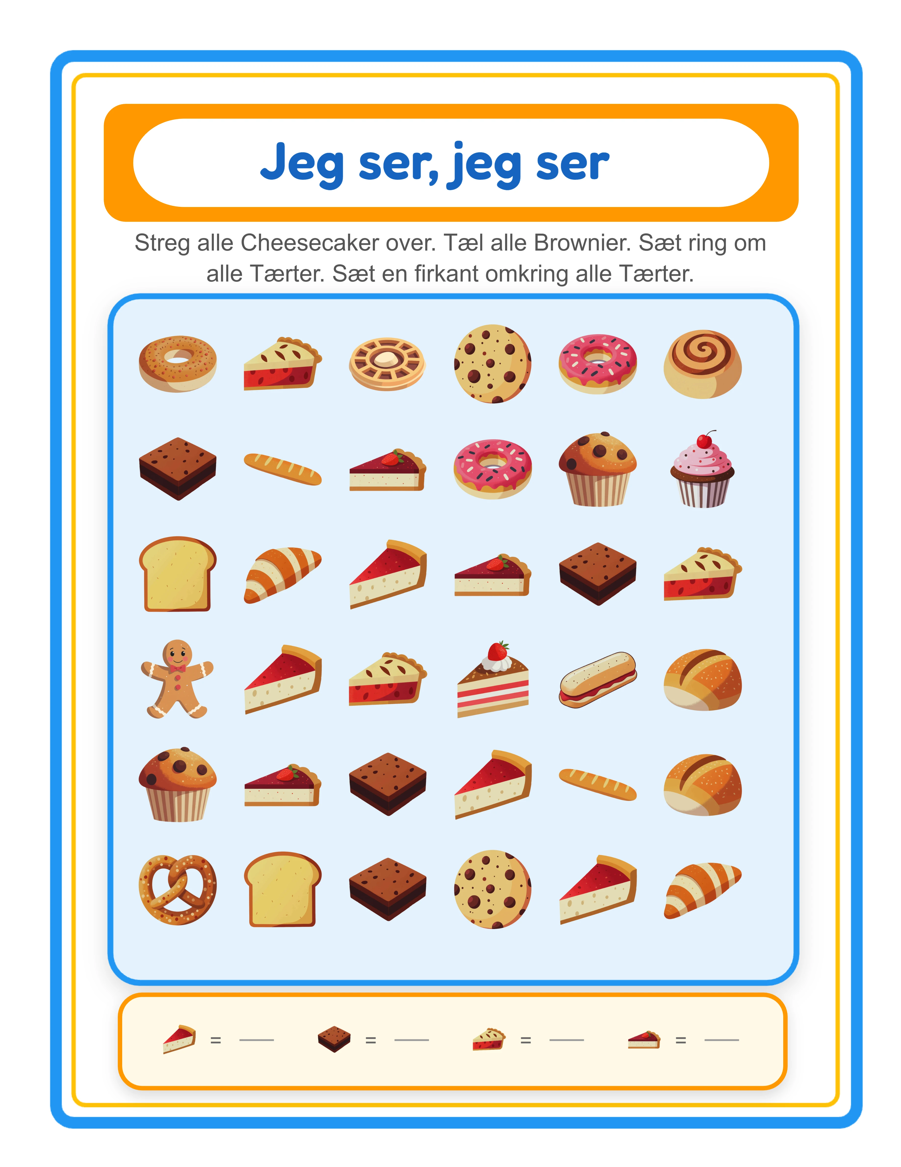 Find & Count-arbejdsark — theme 6