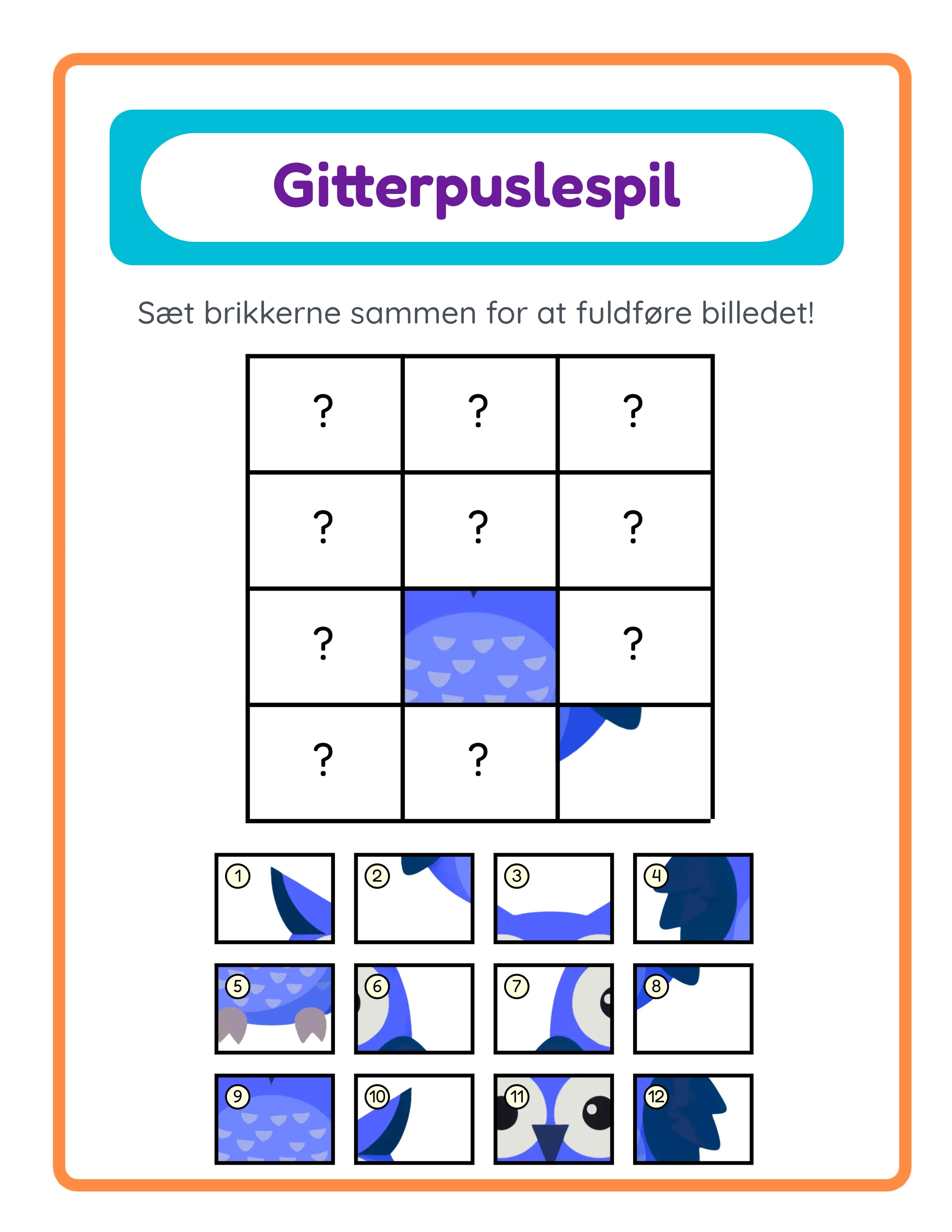 Grid Match-arbejdsark — sample 3