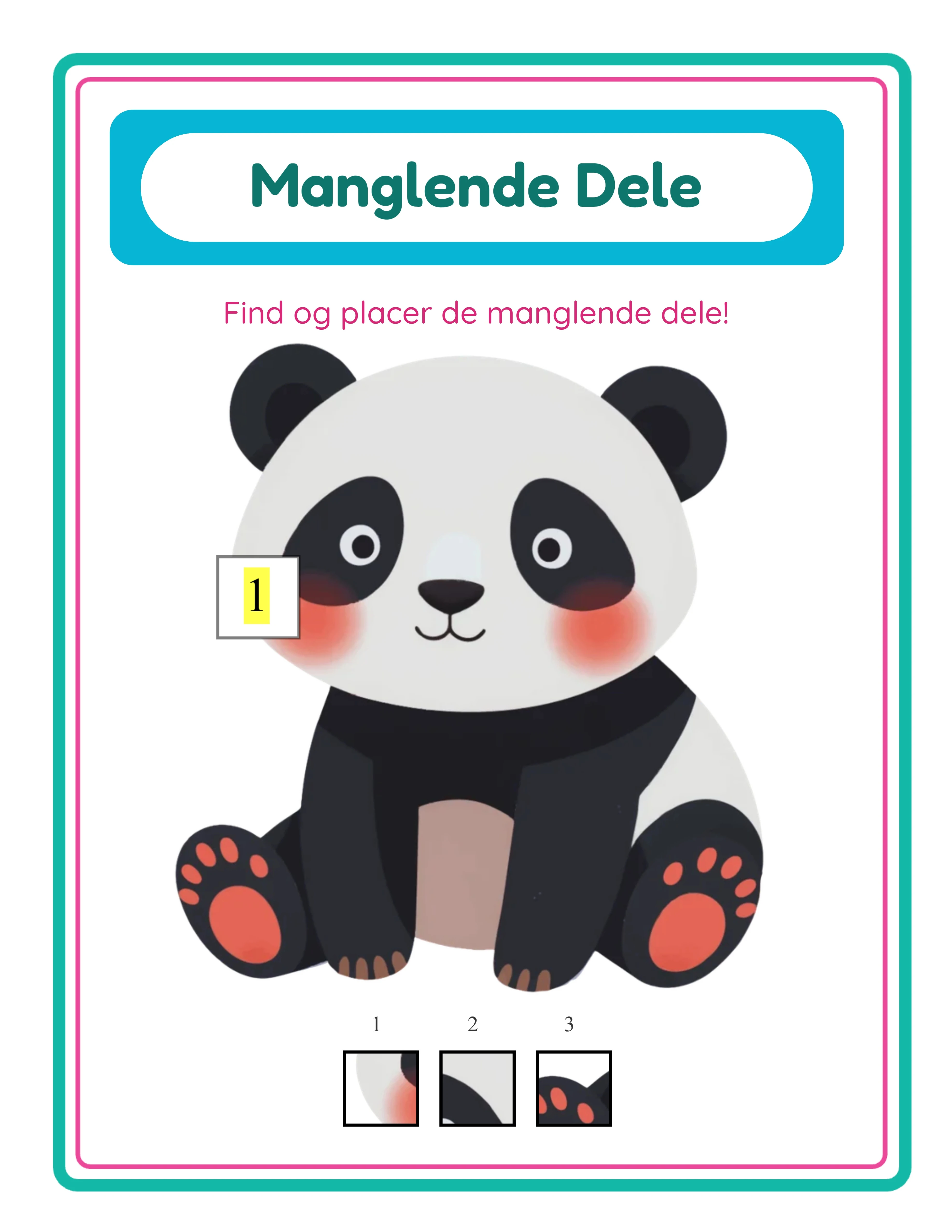 Missing pieces printable answer key