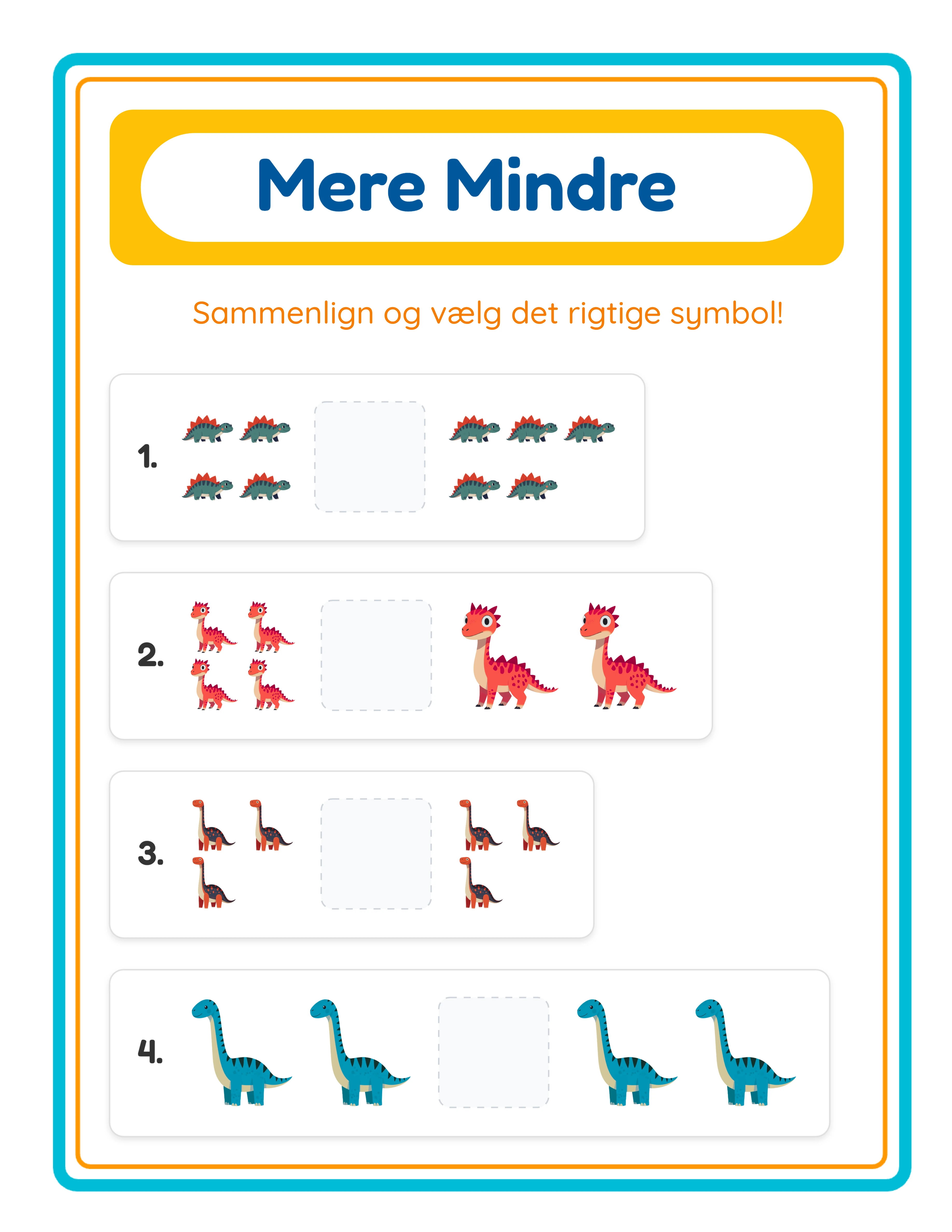 Comparison printable worksheet — themed images