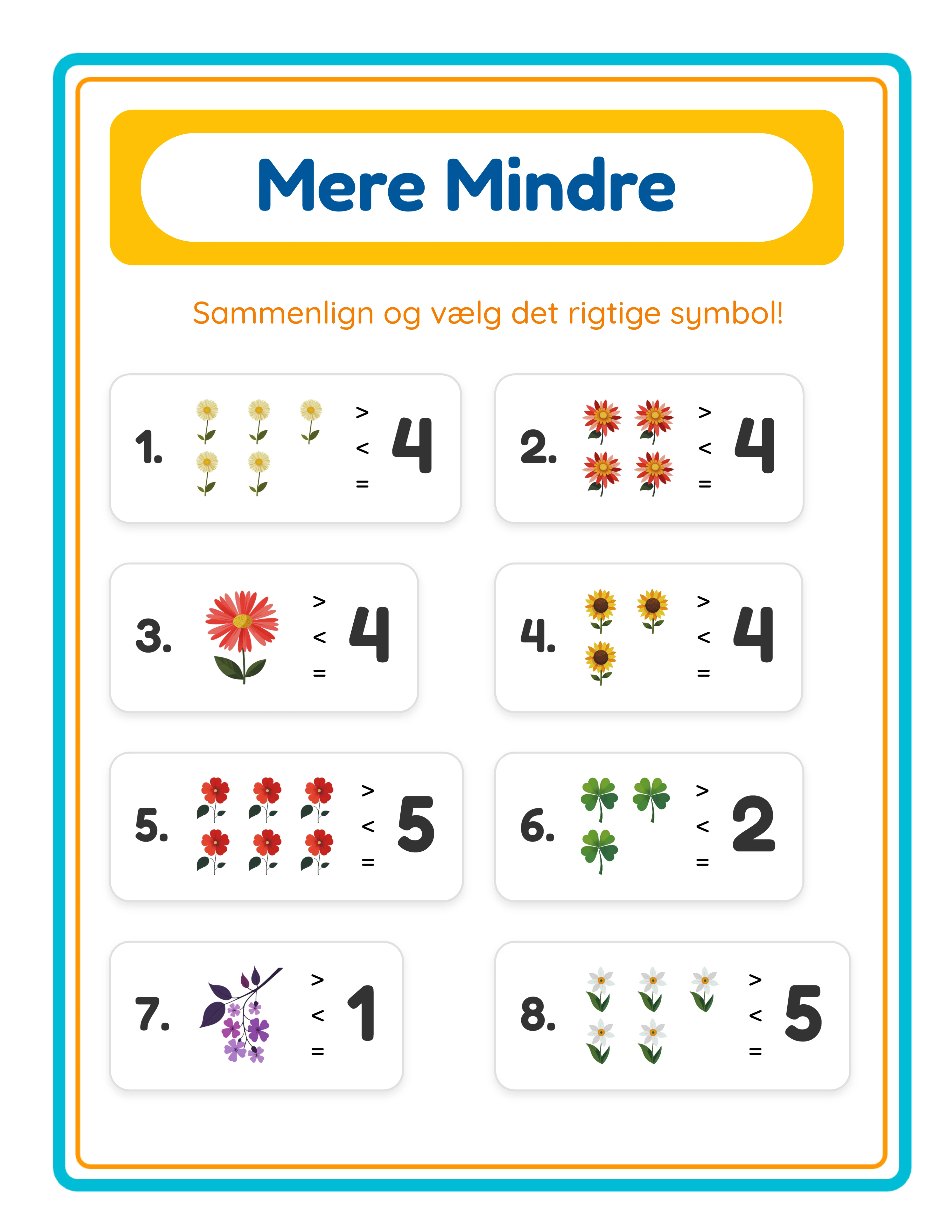 More-less printable worksheet — another themed variation