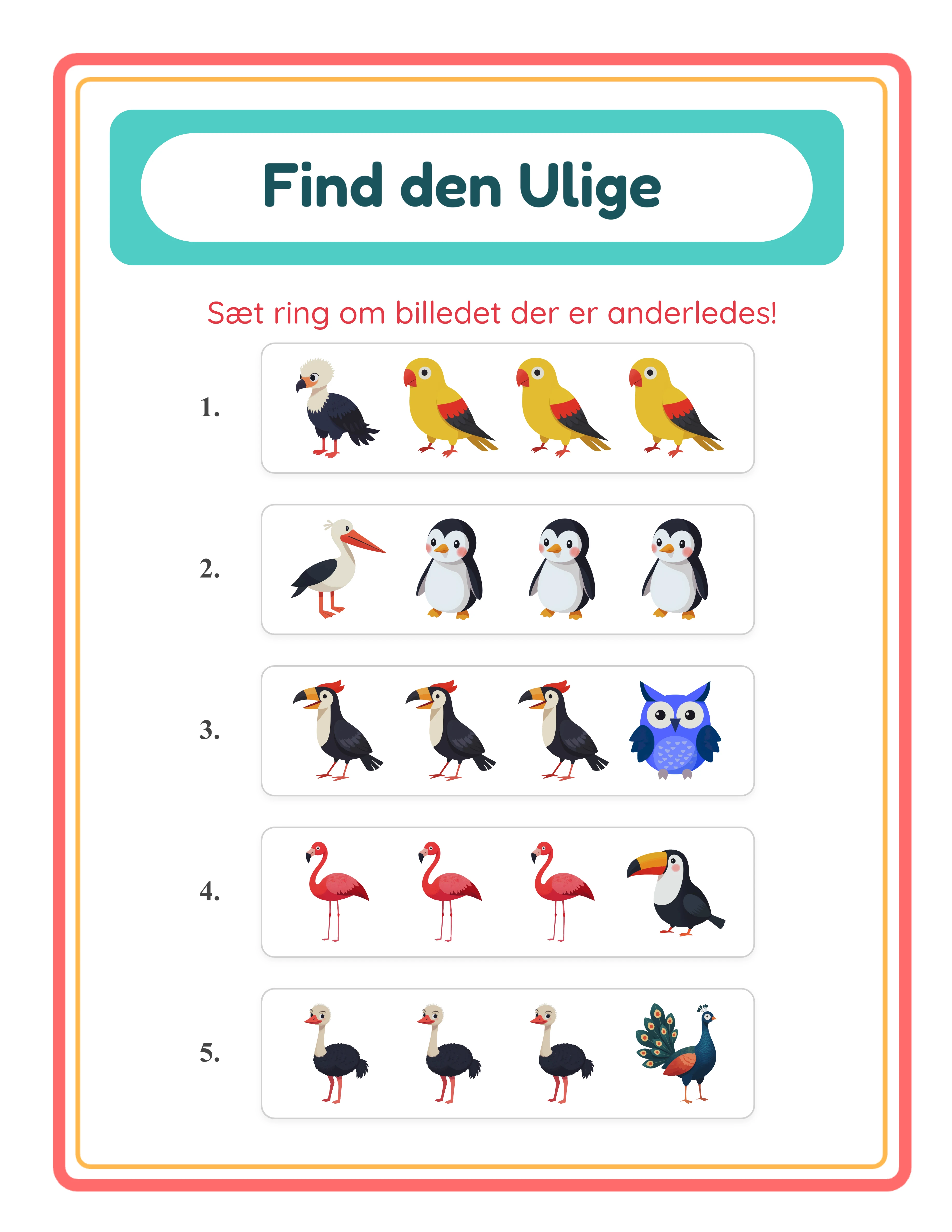 Odd one out — themed variation