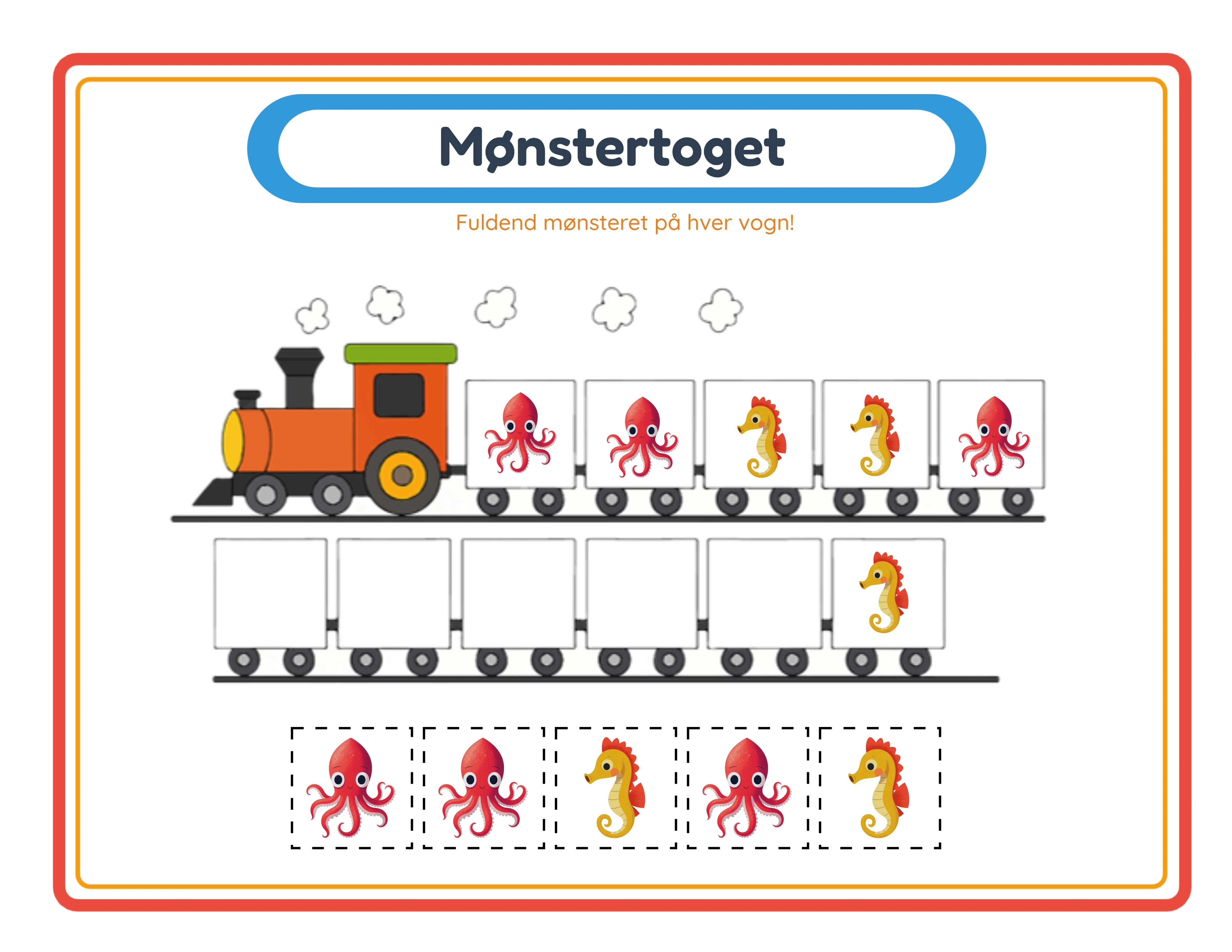 Pattern Train-arbejdsark — avanceret niveau