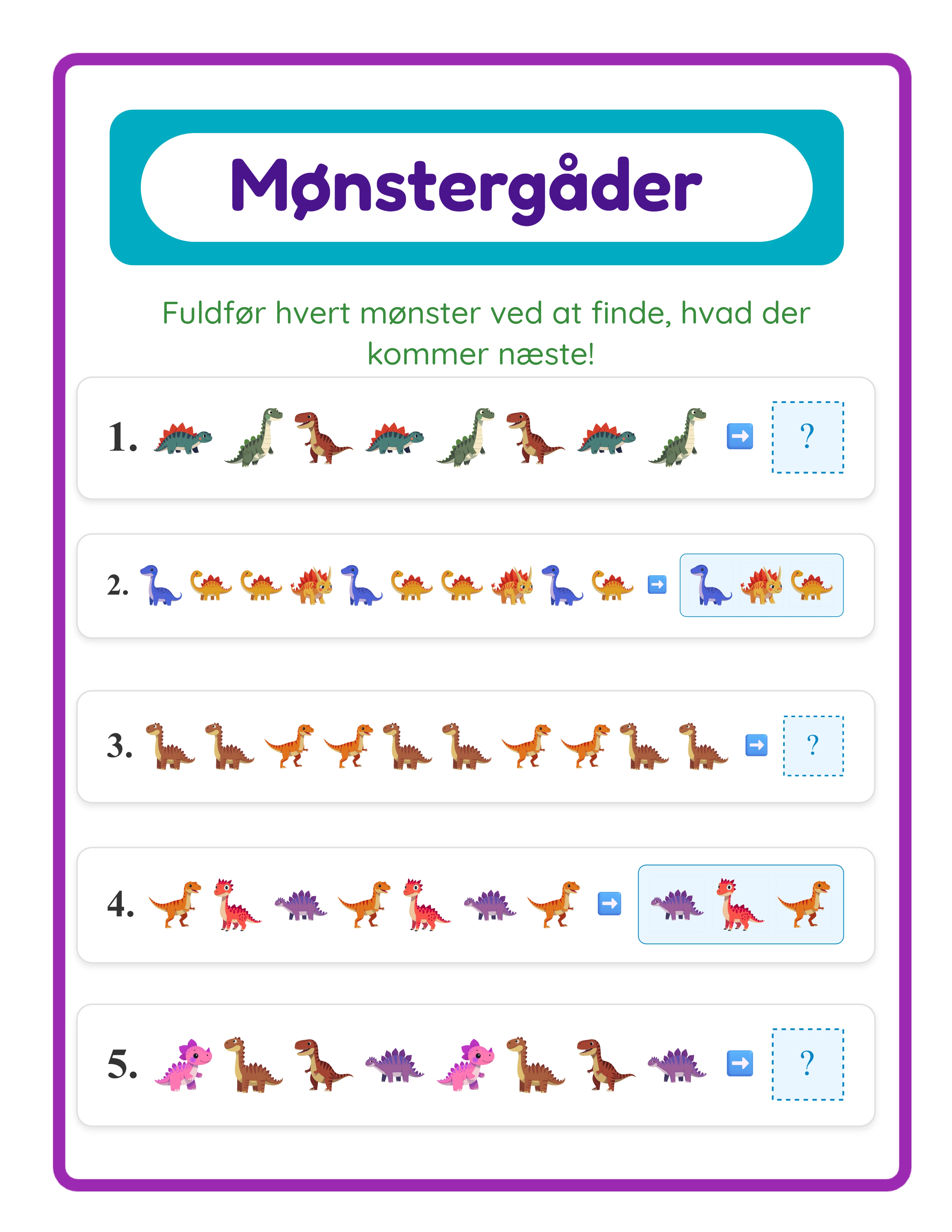 Professional pattern printable worksheet