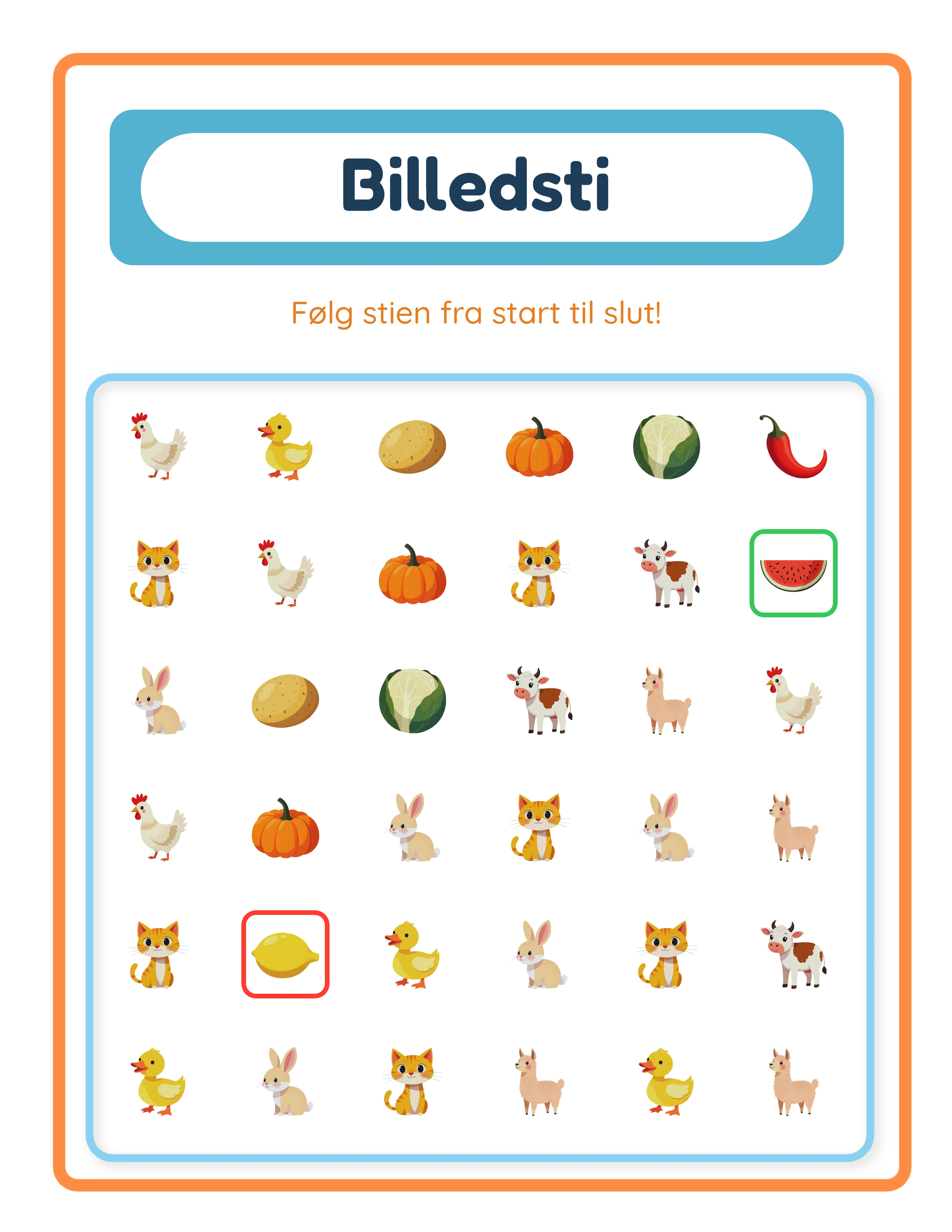 Picture Path-arbejdsark — theme 7