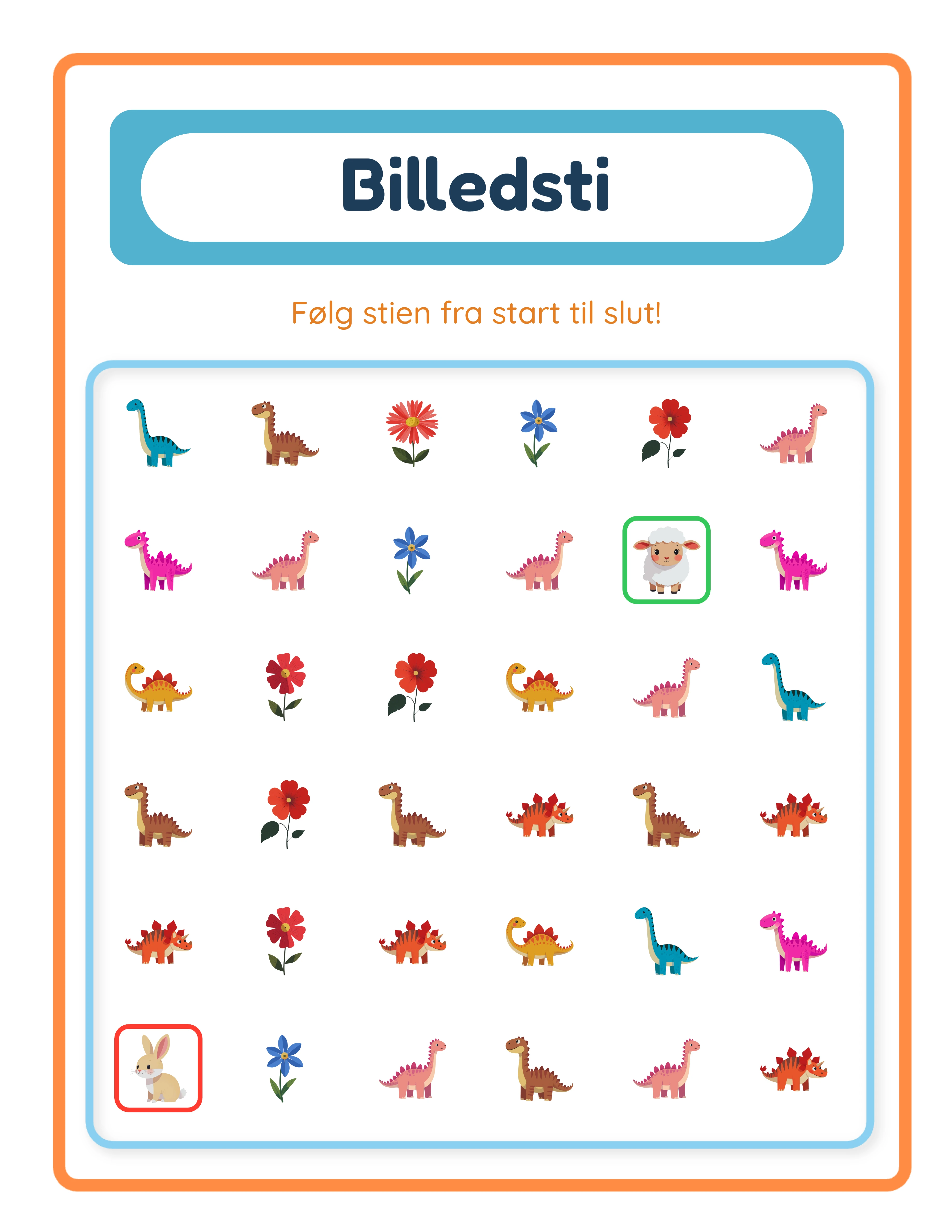 Picture Path-arbejdsark — theme 8