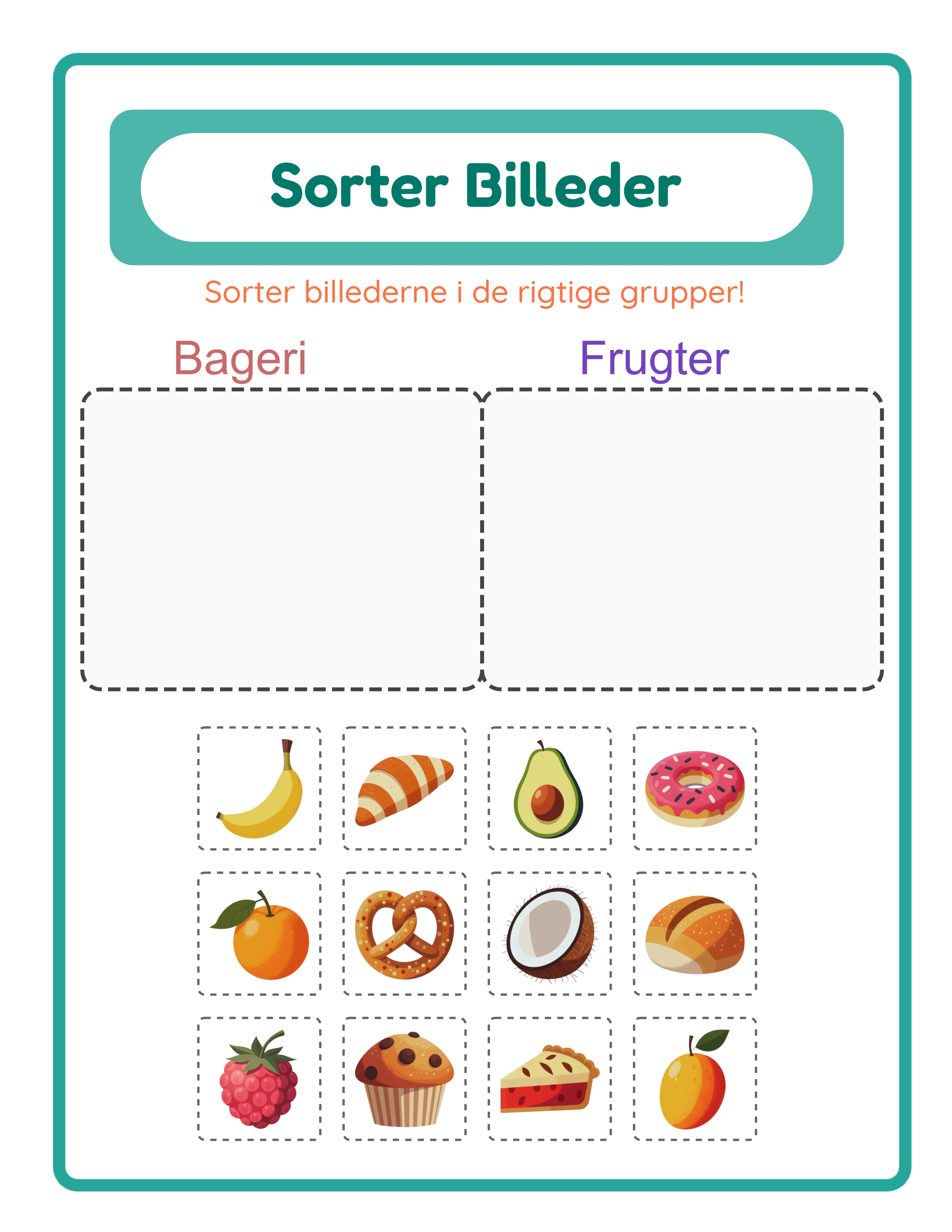 Picture sort — themed sorting activity
