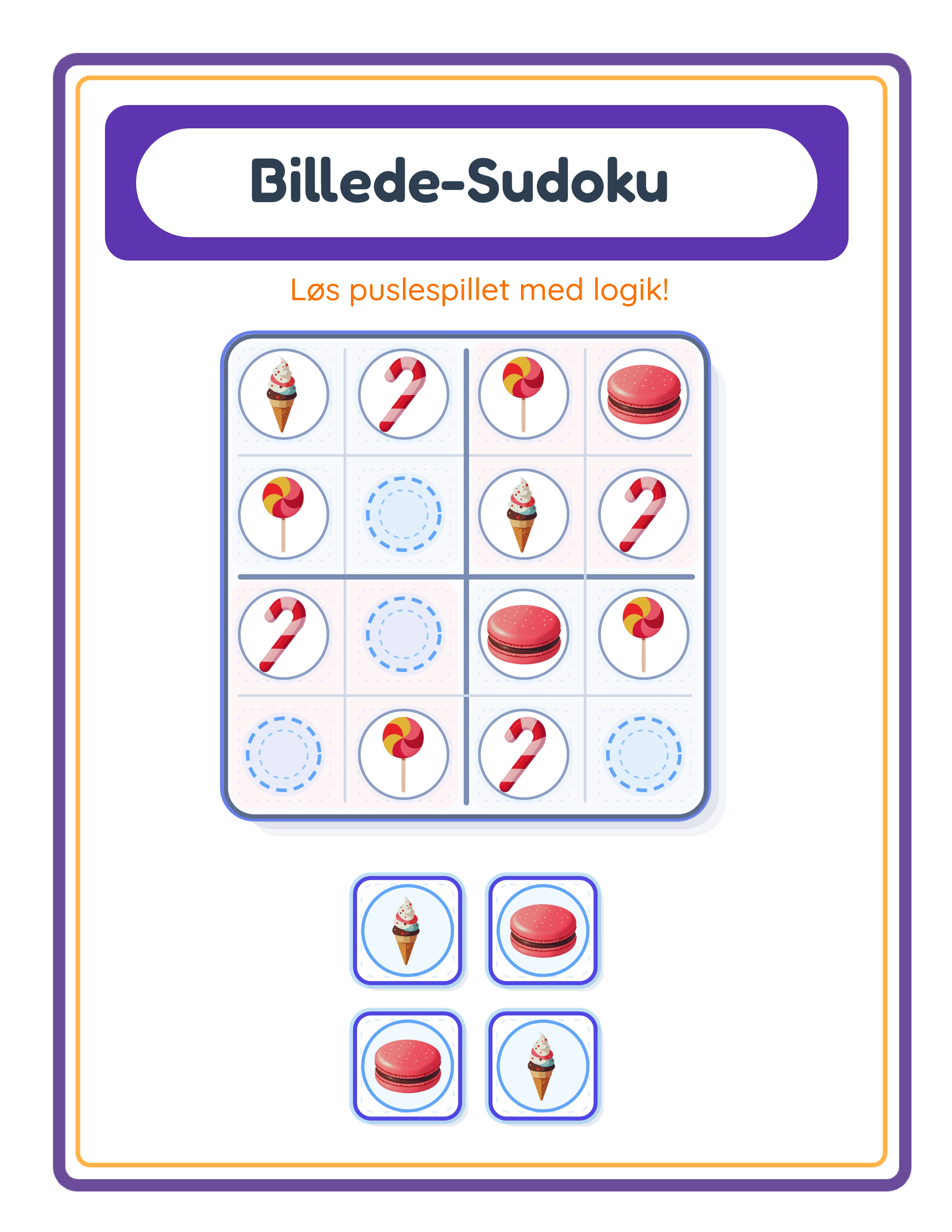 Sudoku-arbejdsark — theme 8