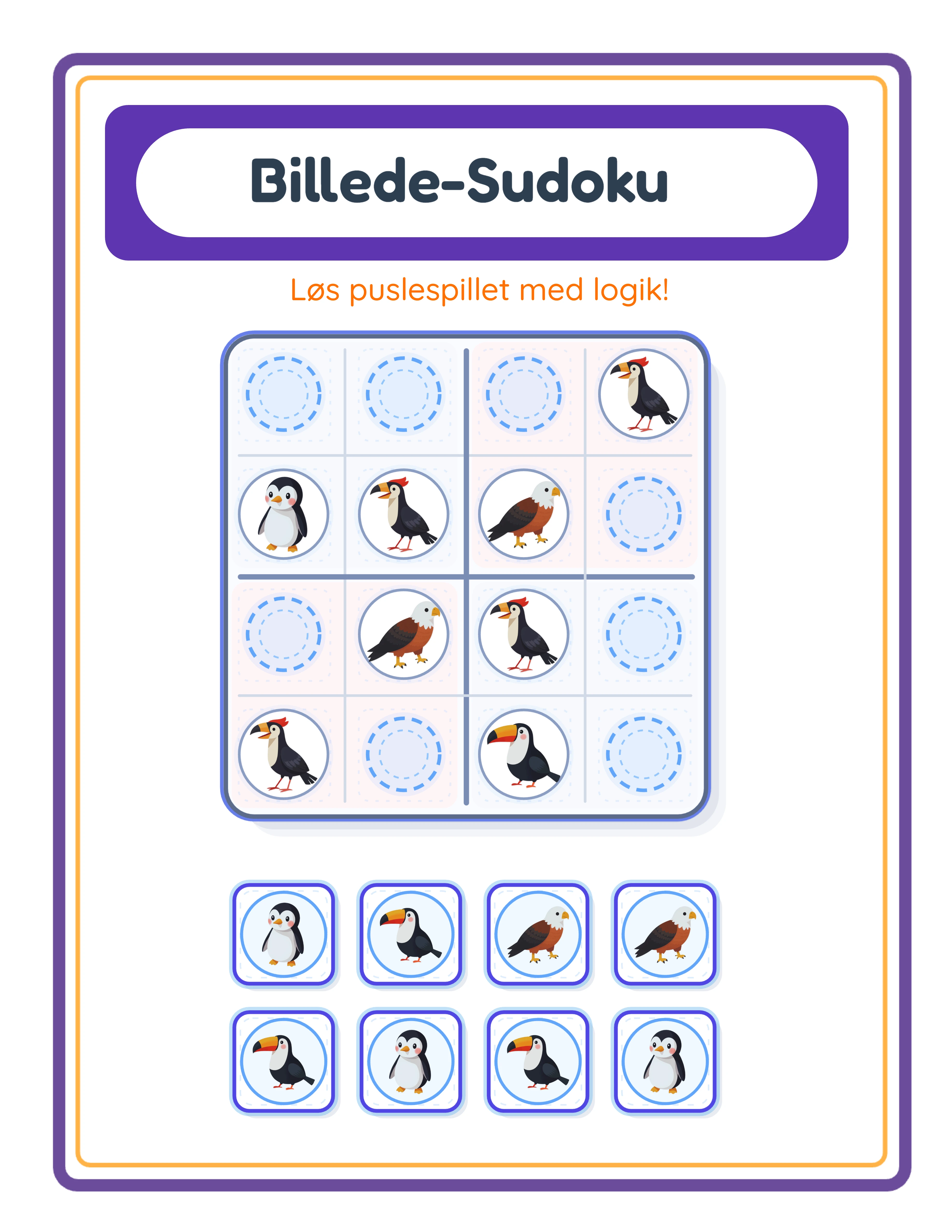 Professional picture sudoku printable worksheet