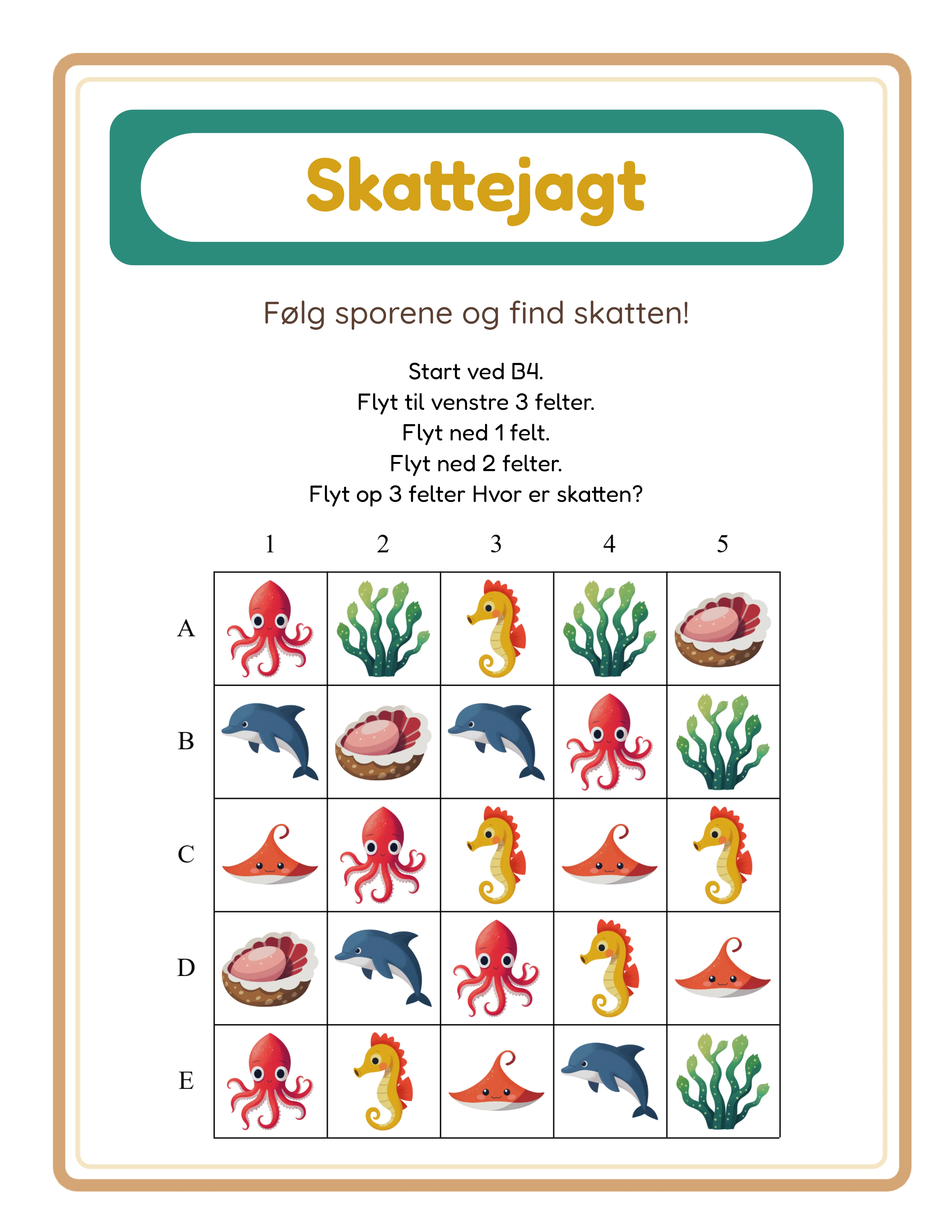 Treasure Hunt-arbejdsark — sample 2