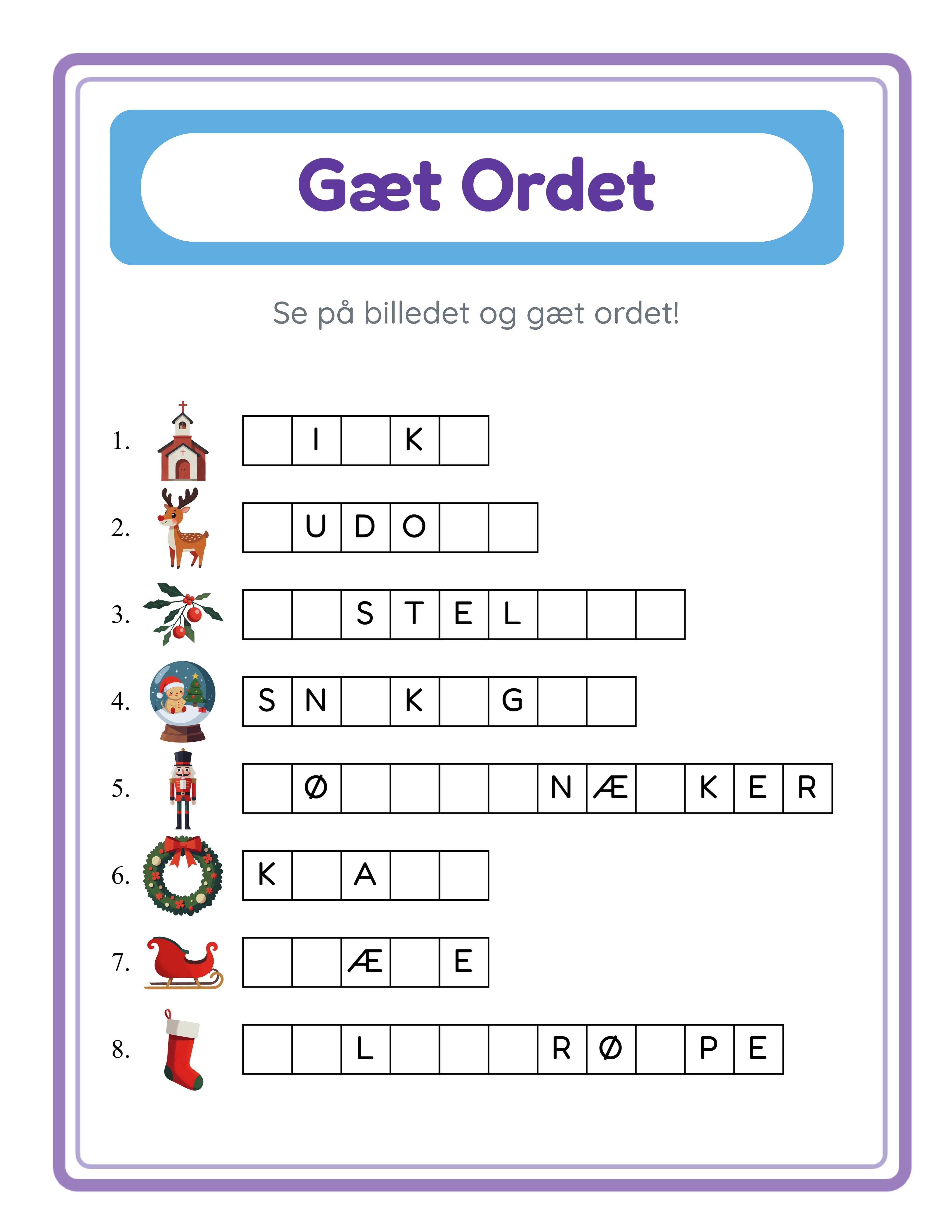 Word guess — themed variation