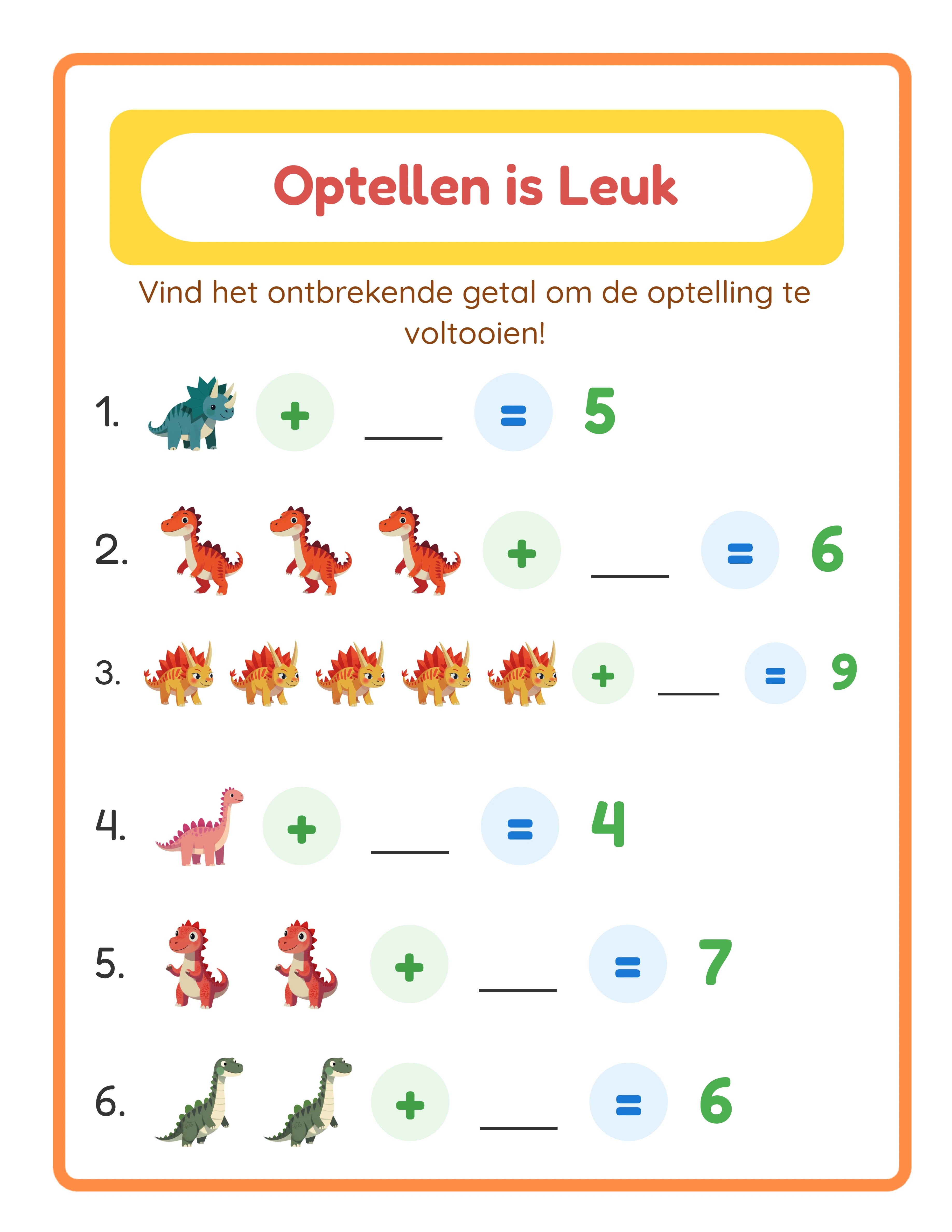 Rekenen met plaatjes! — Werkblad voorbeeld 3