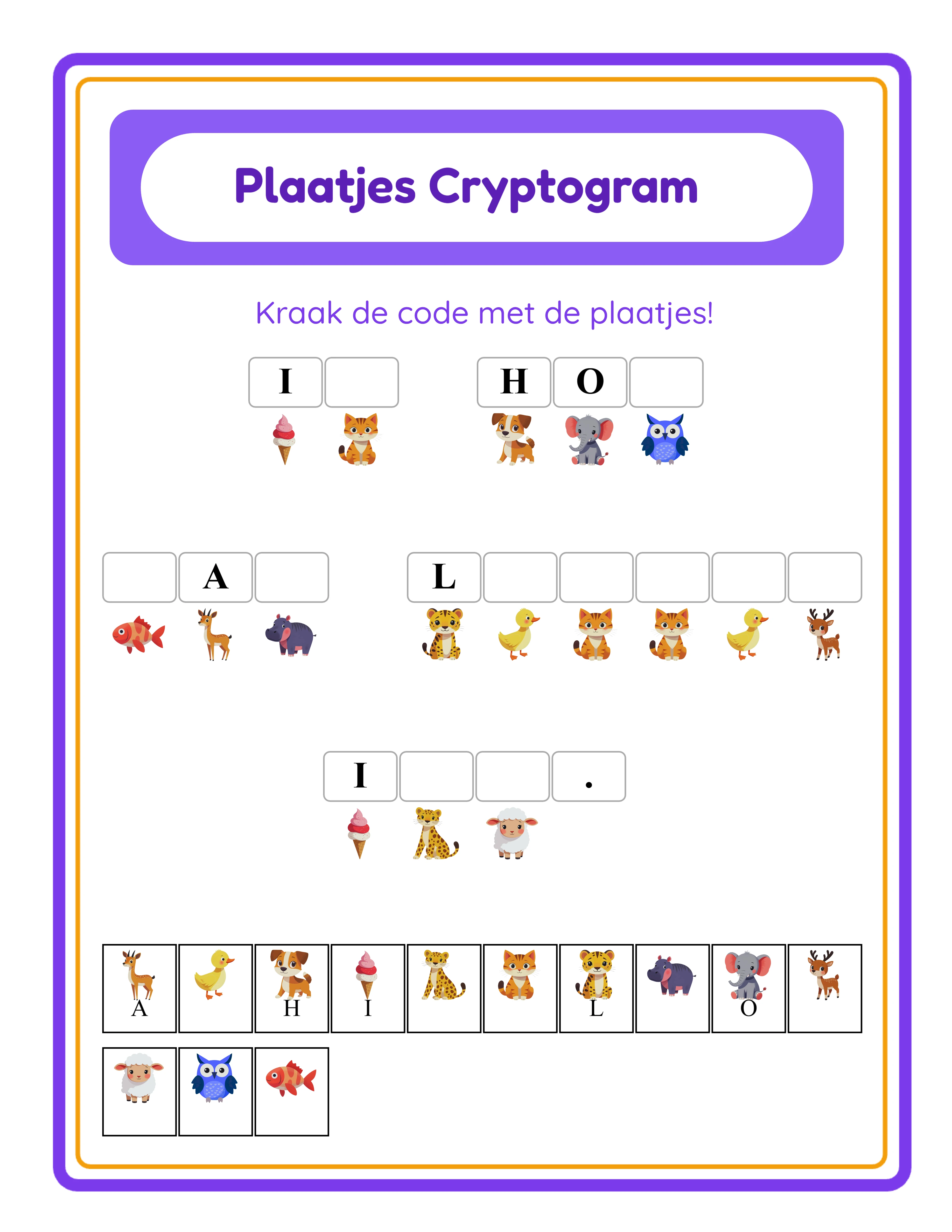 Featured cryptogram — colorful picture cipher puzzle