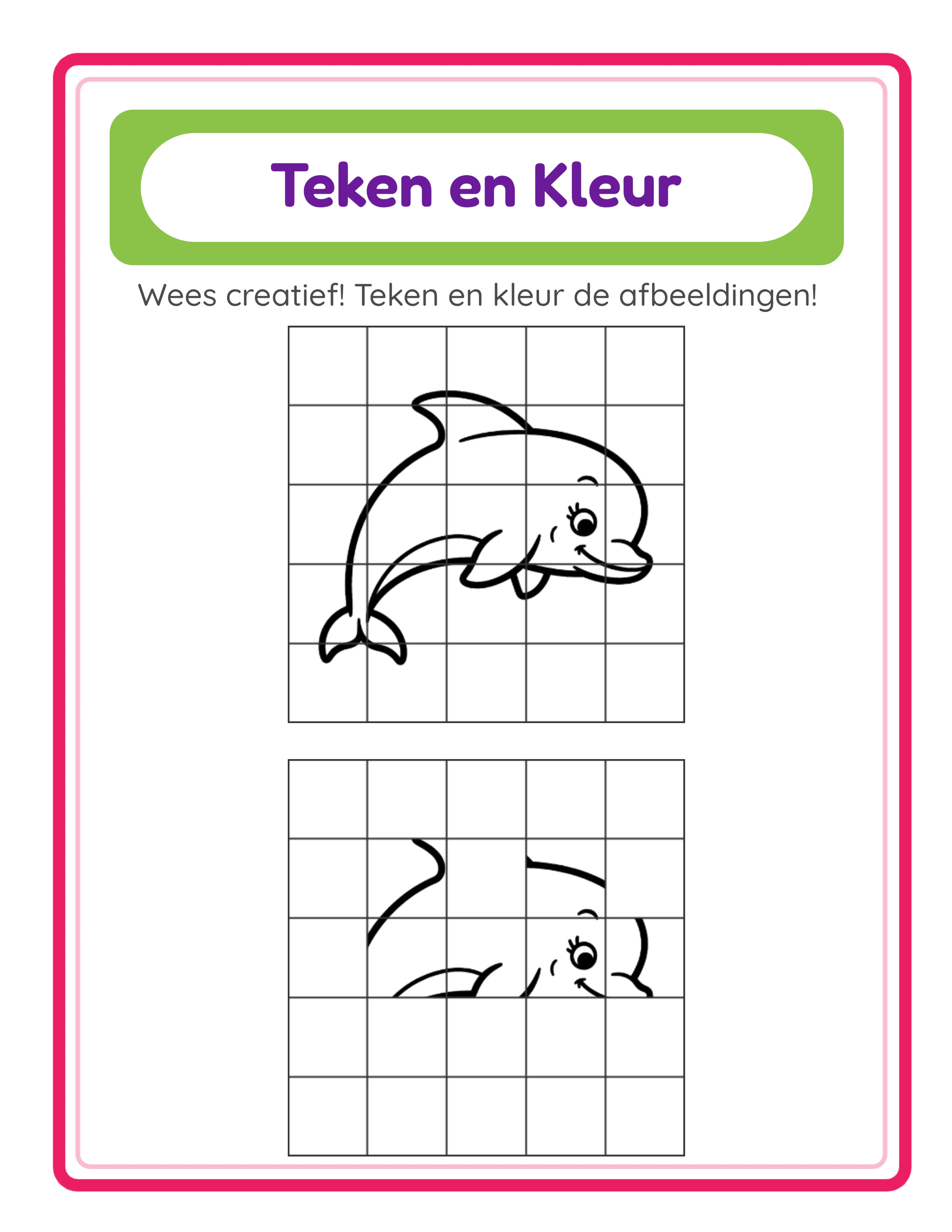 Teken en kleur! — Werkblad voorbeeld 3