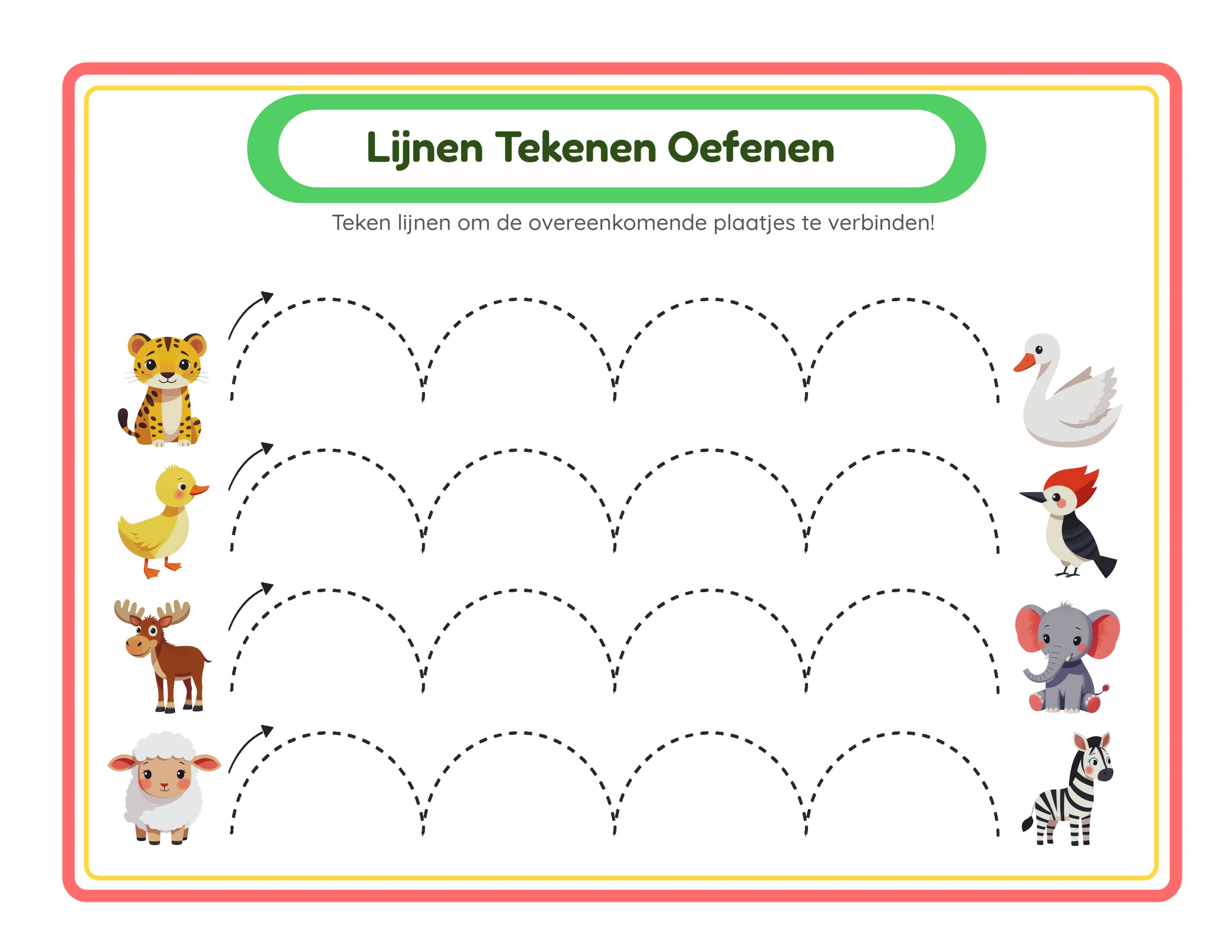 Lijnen trekken! — Werkblad voorbeeld 2