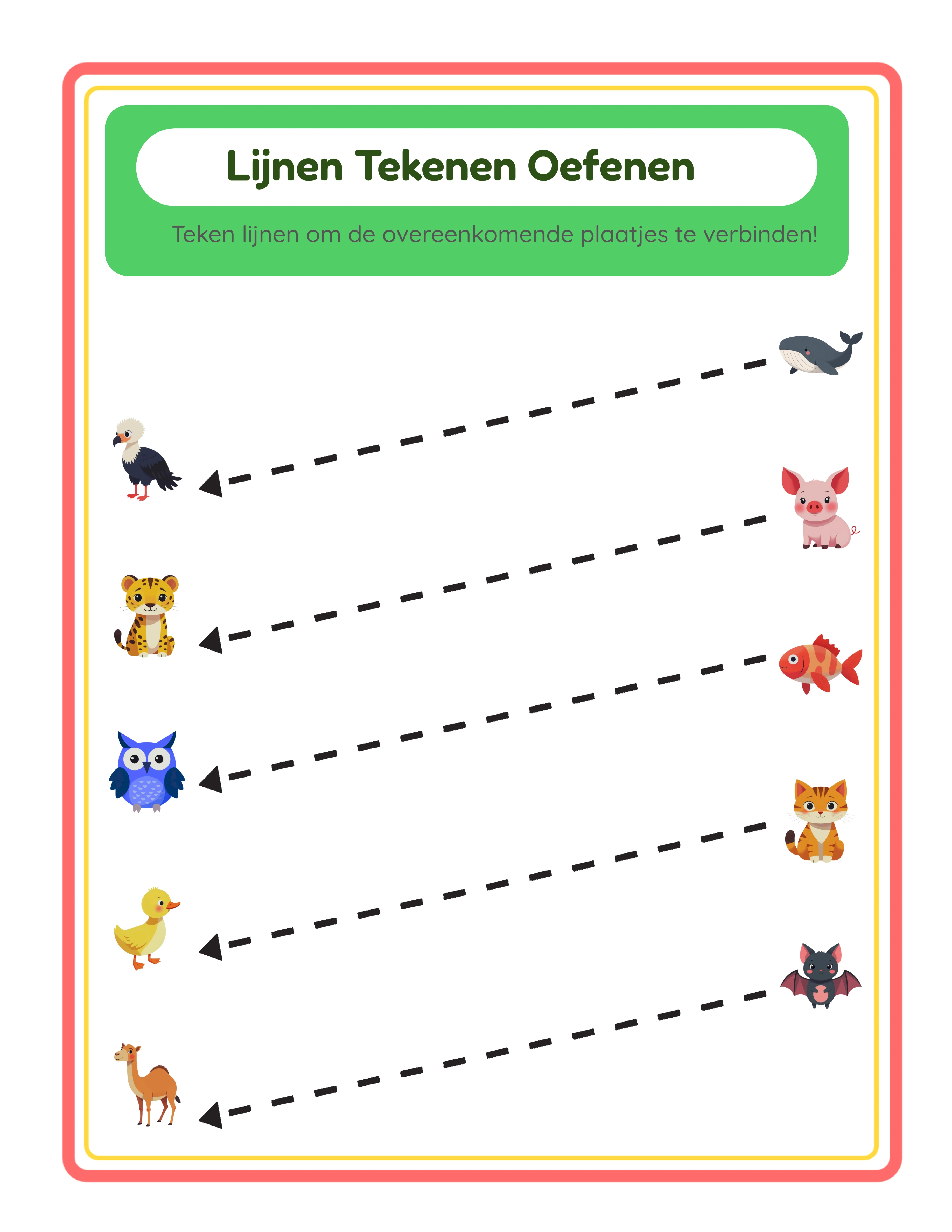 Lijnoefening — Professioneel werkblad