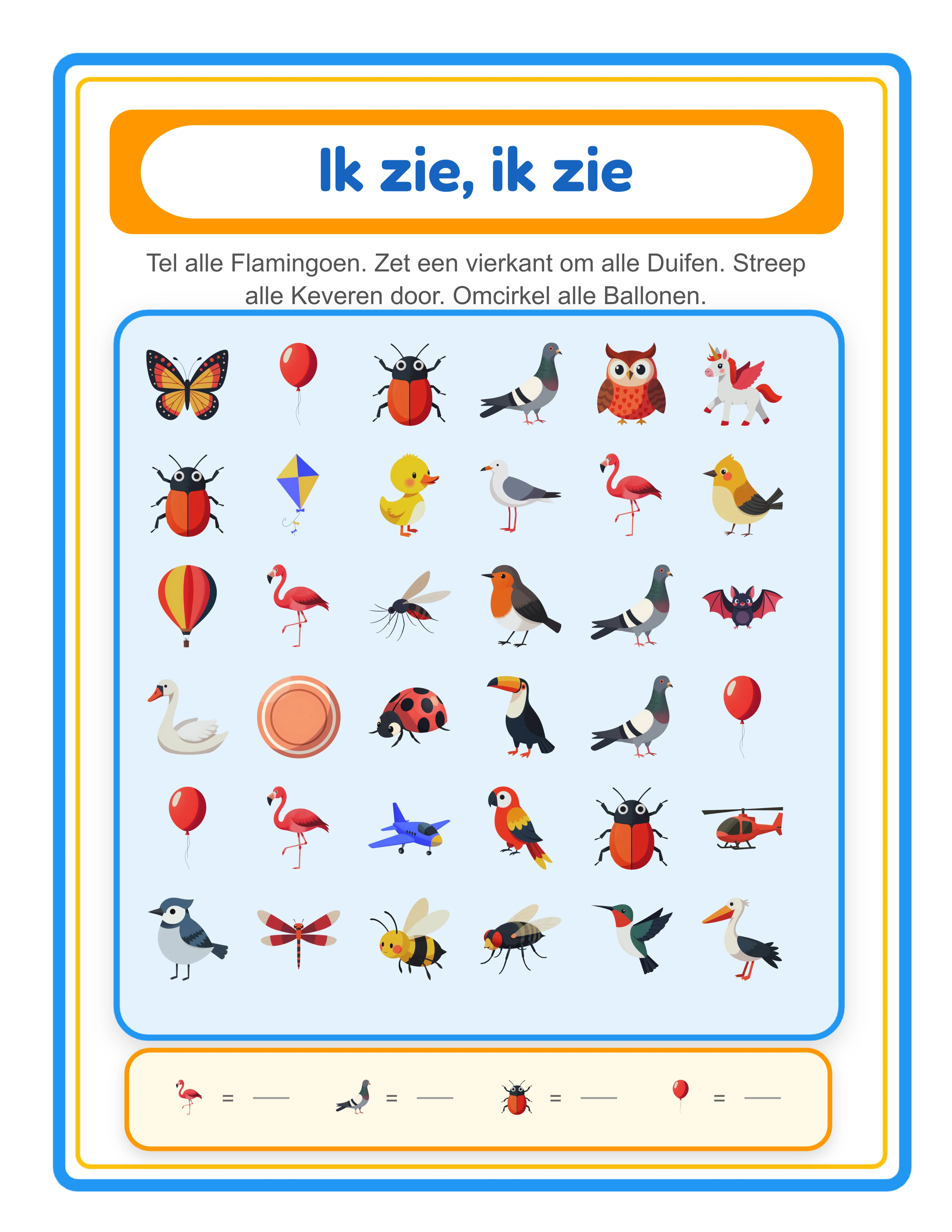 Ik zie, ik zie! — Werkblad voorbeeld 2