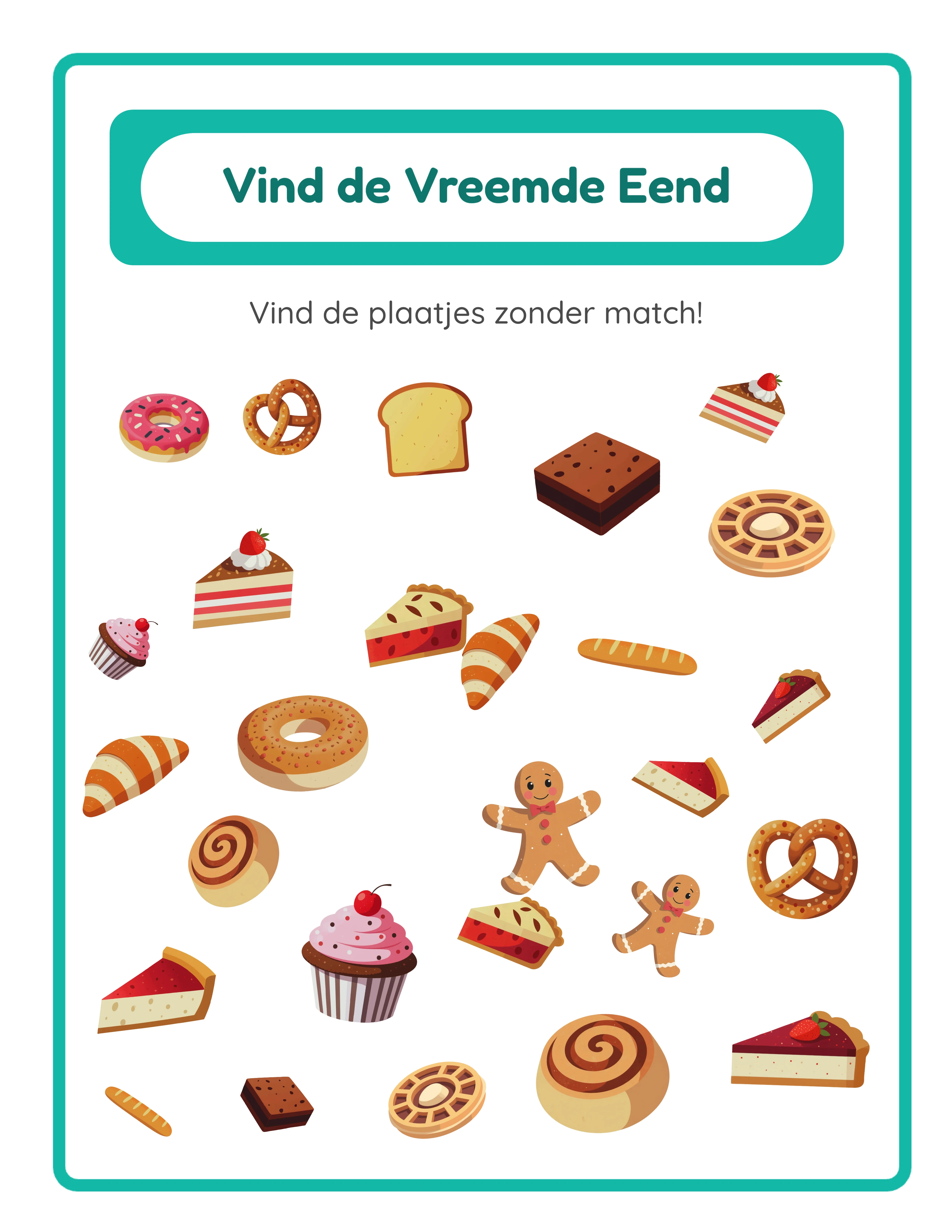 Vind de Vreemde Eend werkblad met gekoppelde afbeeldingen in rijen en ongekoppelde items om te identificeren